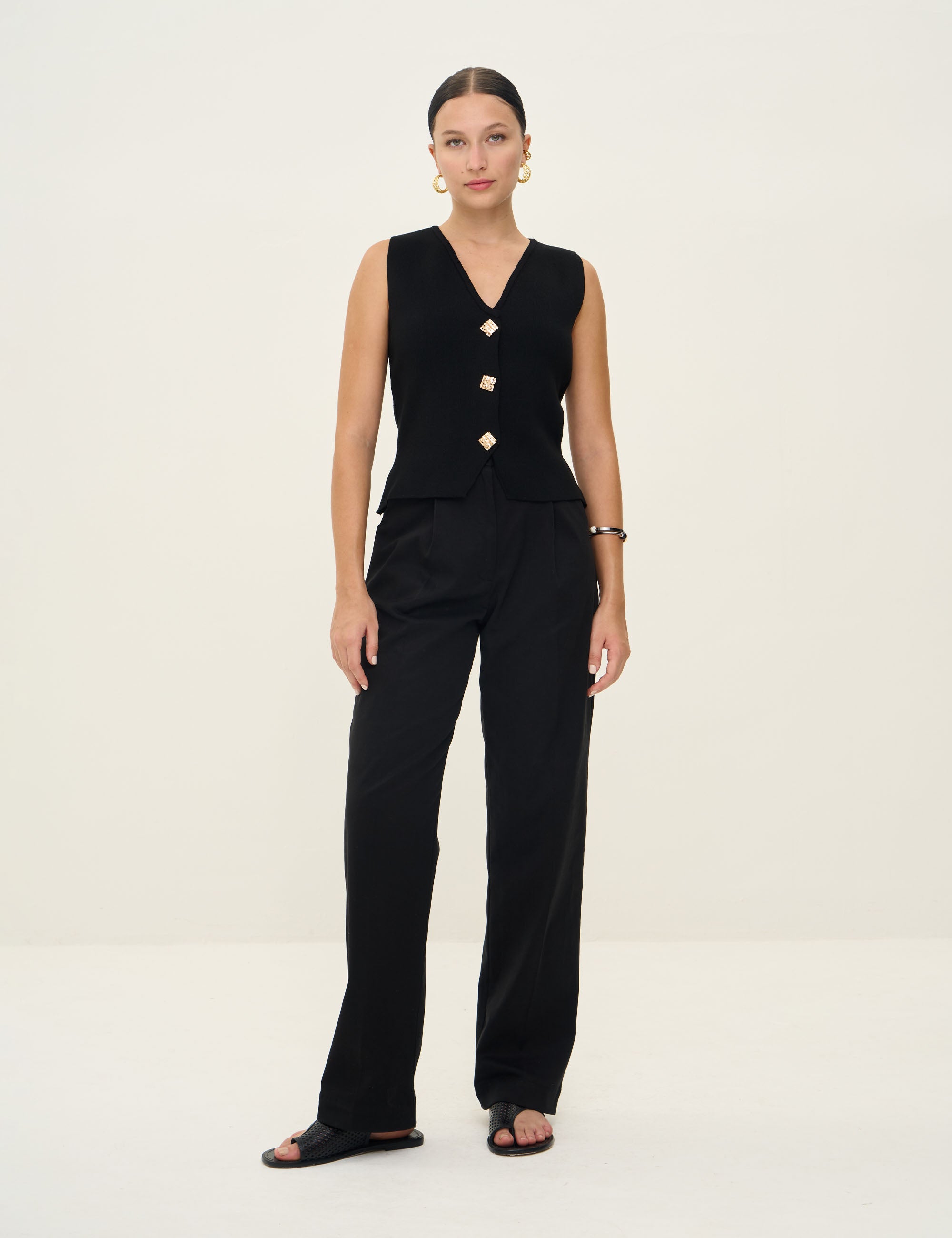 Colete Francis Tricot Preto