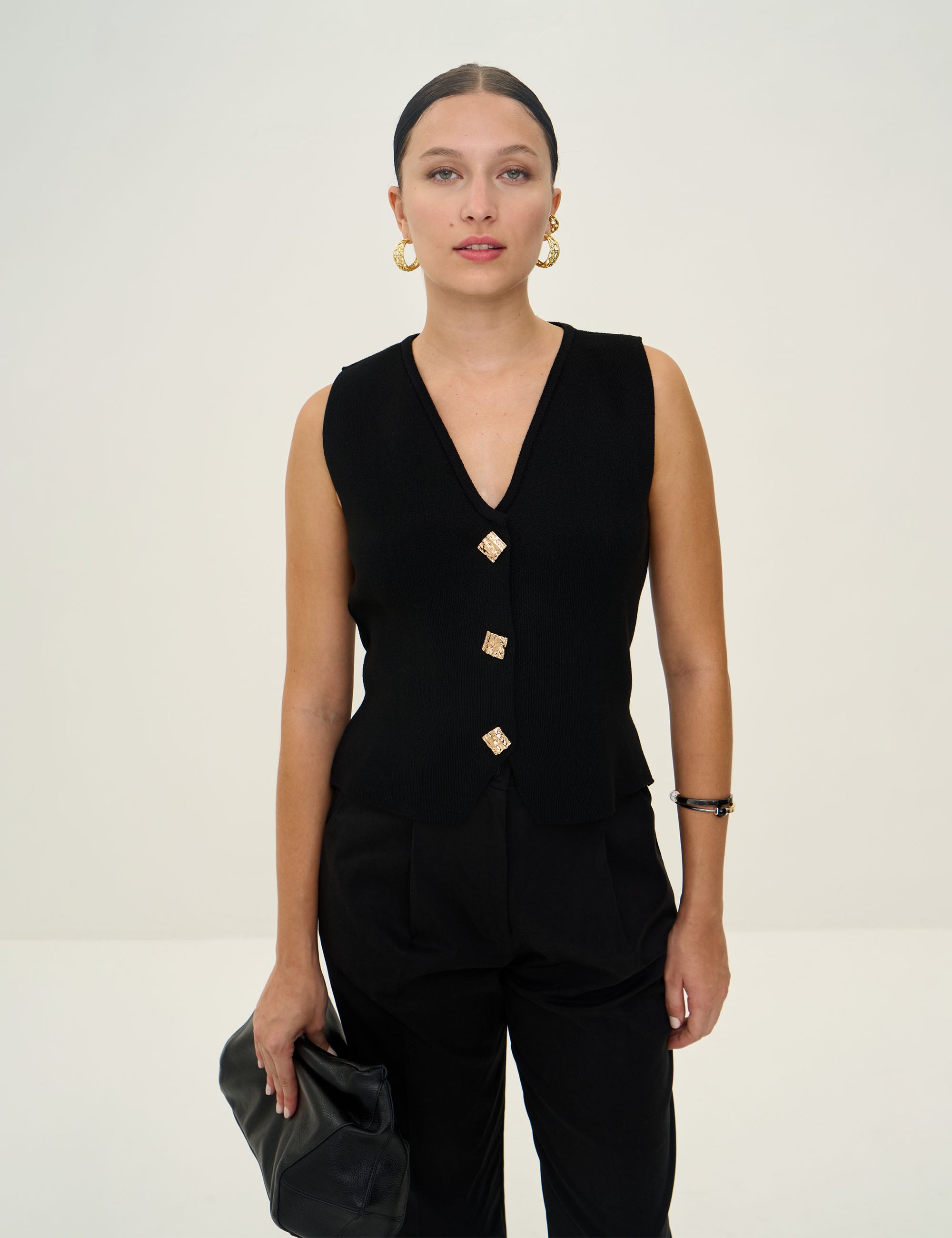 Colete Francis Tricot Preto