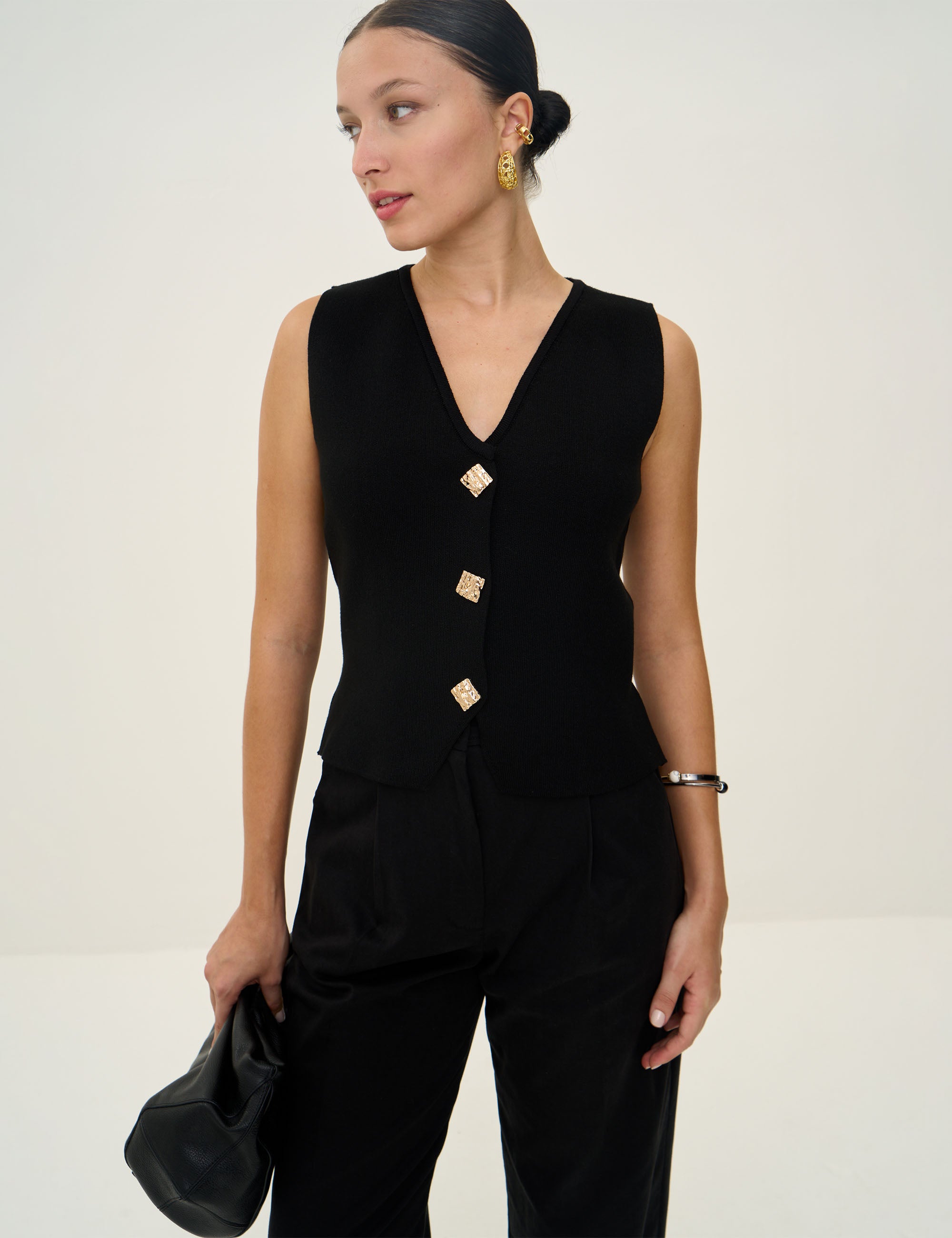 Colete Francis Tricot Preto