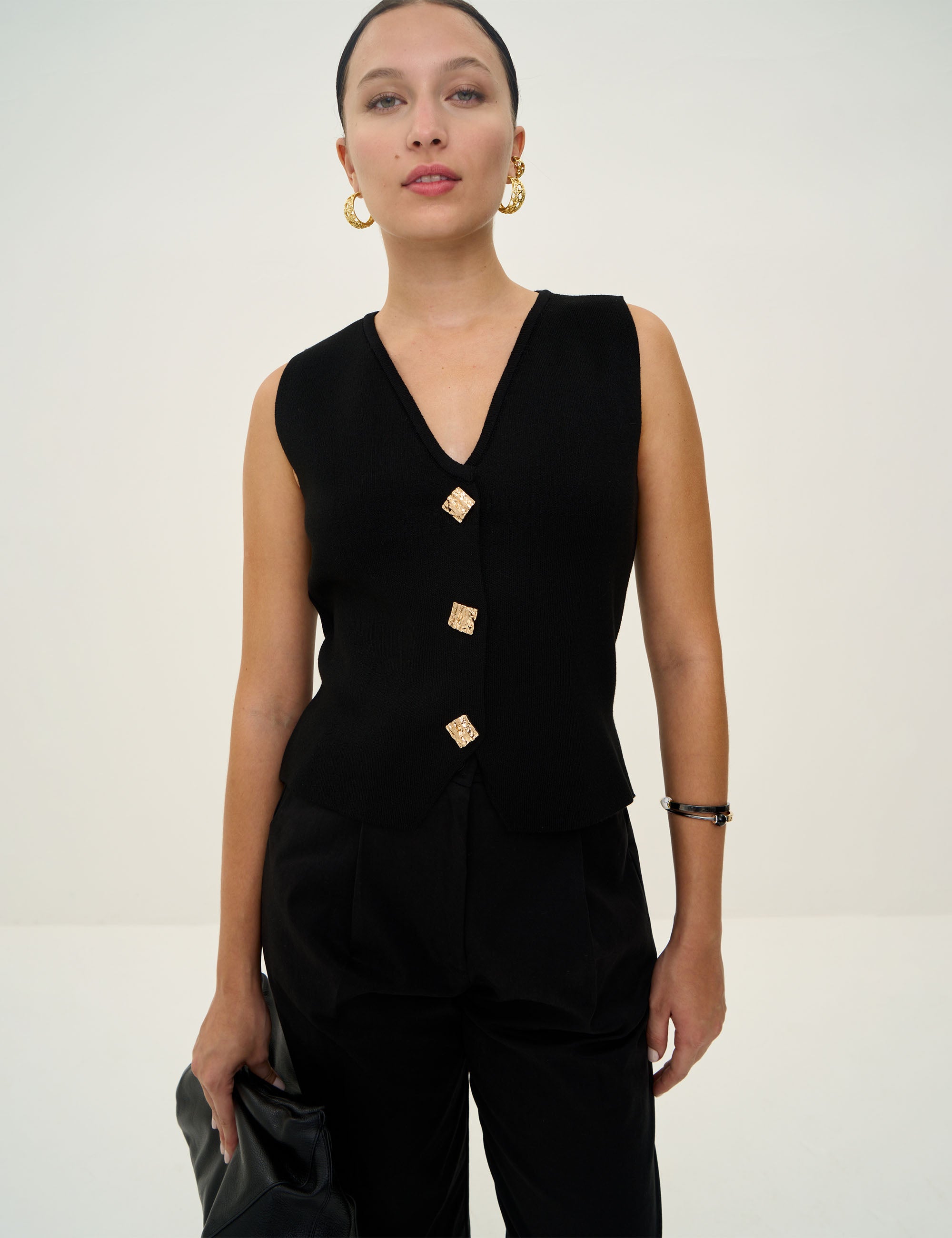 Colete Francis Tricot Preto