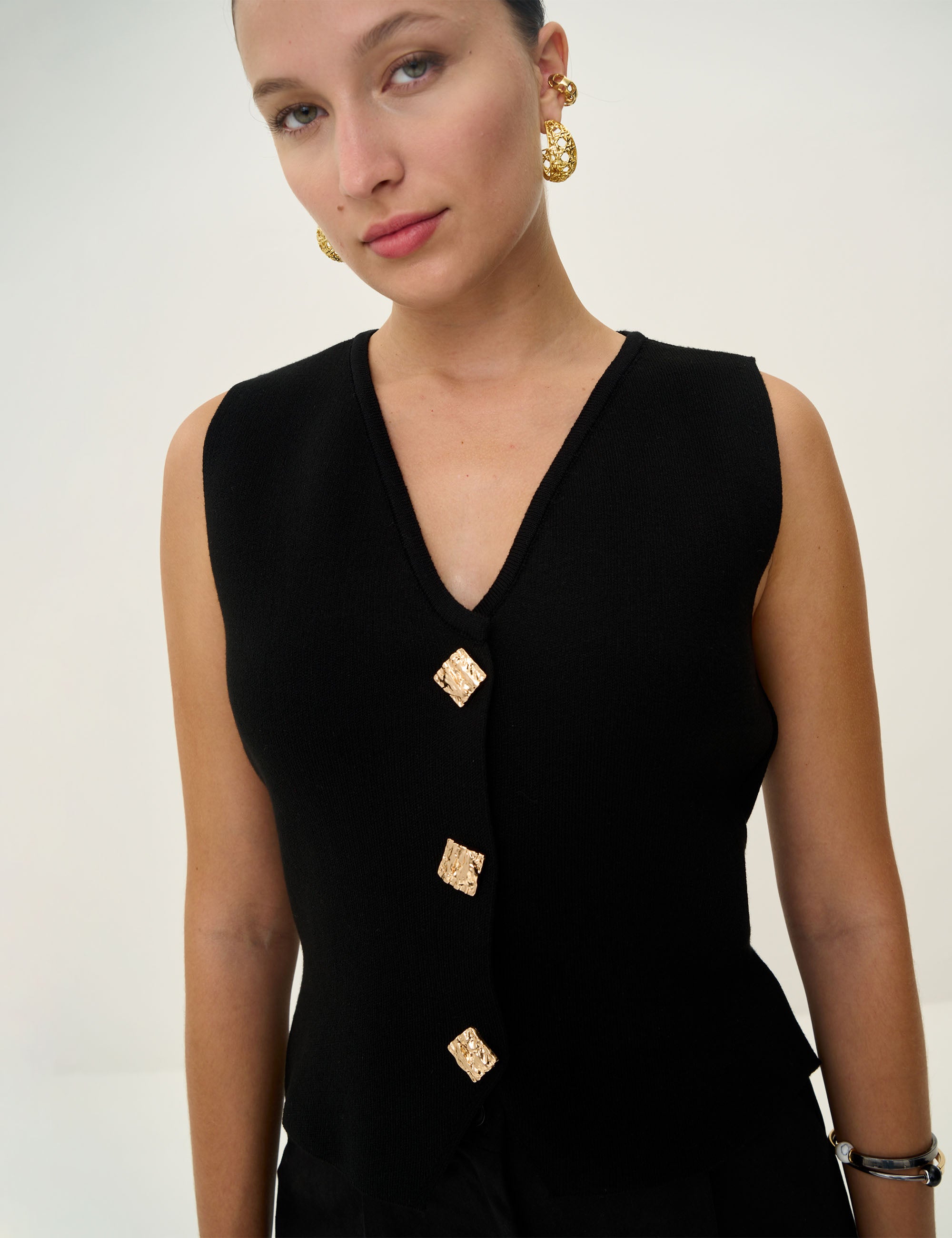 Colete Francis Tricot Preto