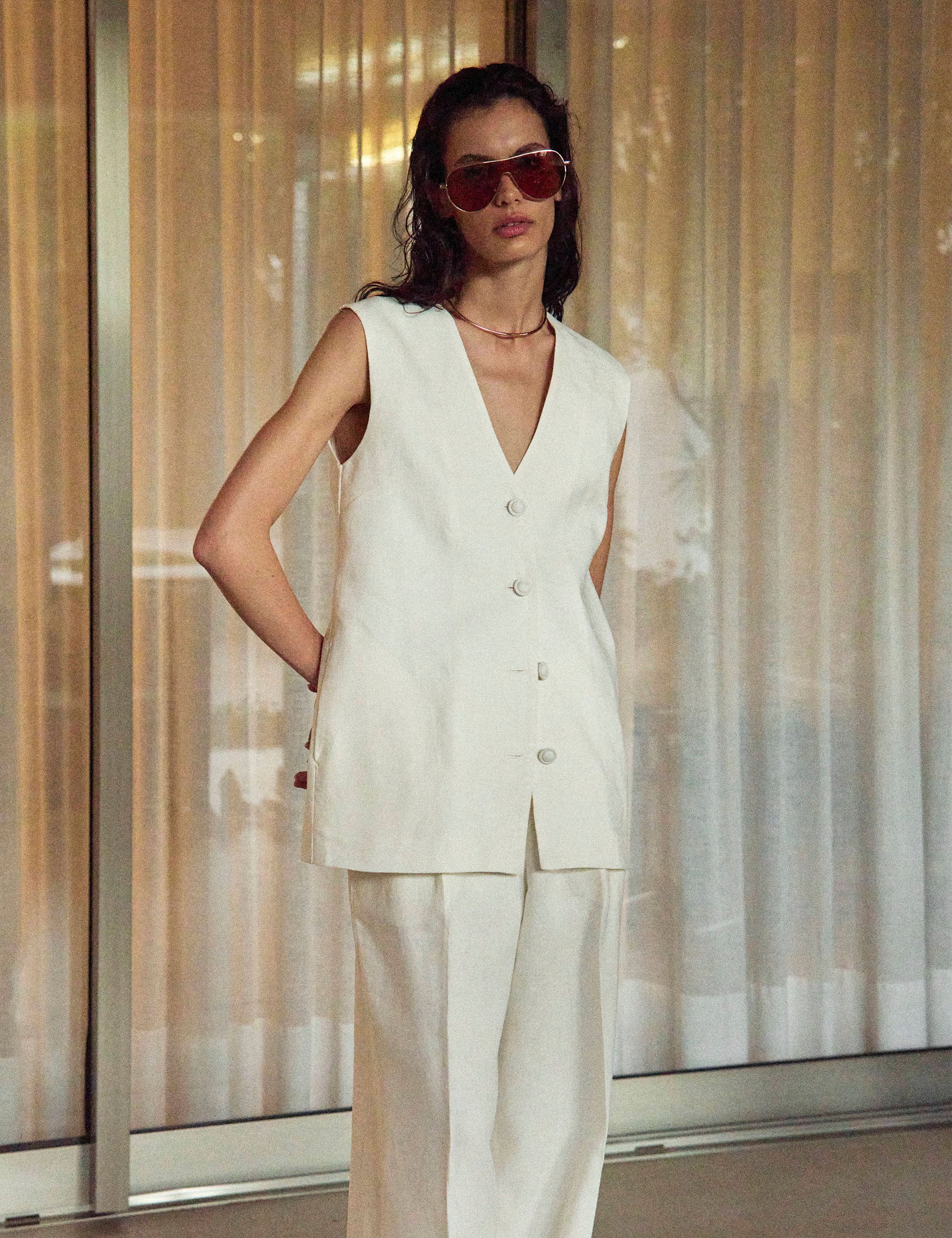 Colete Iara Linho Off White
