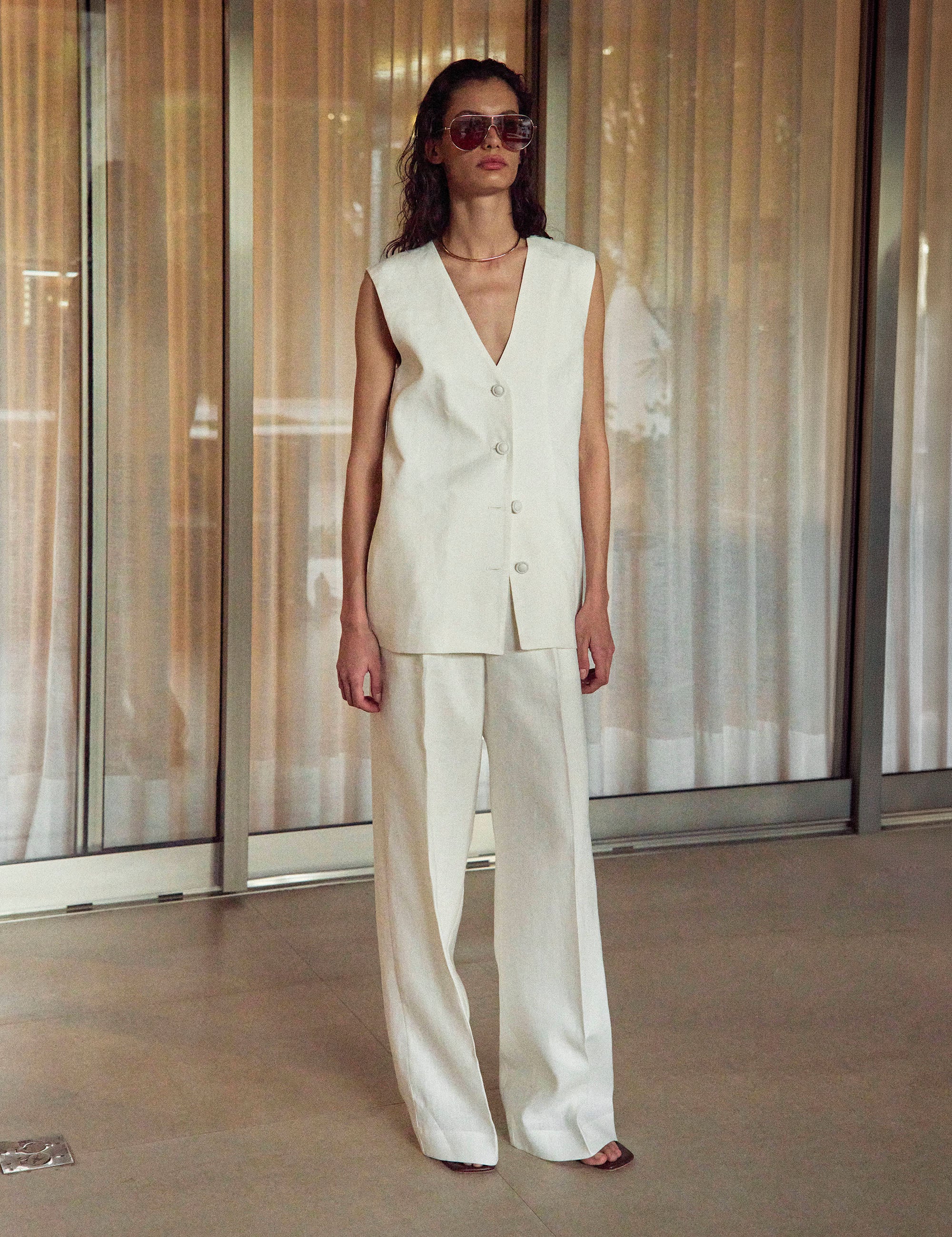Colete Iara Linho Off White