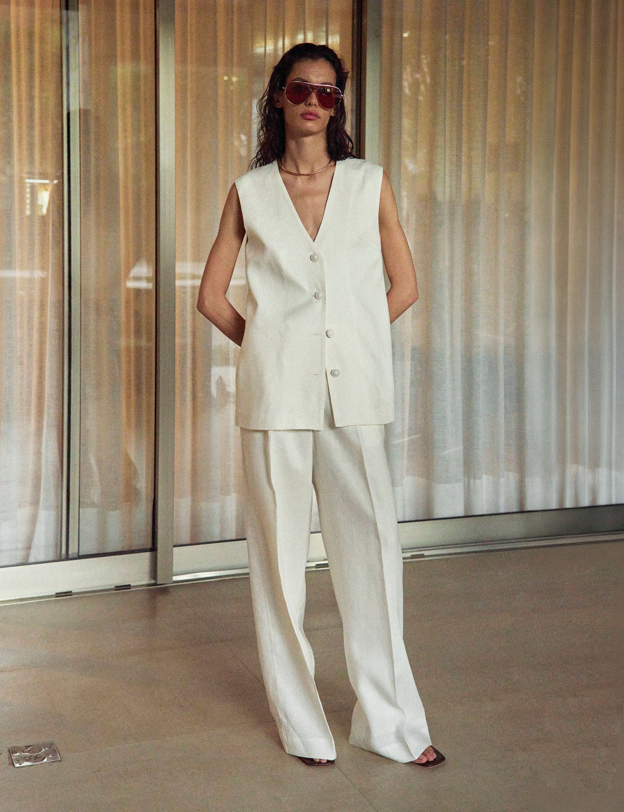 Colete Iara Linho Off White