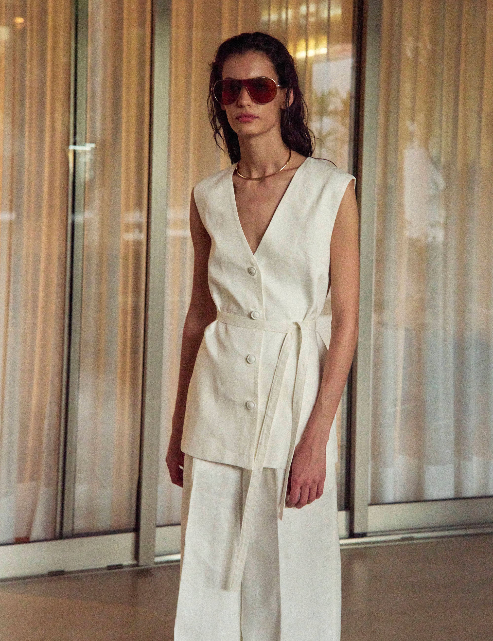 Colete Iara Linho Off White