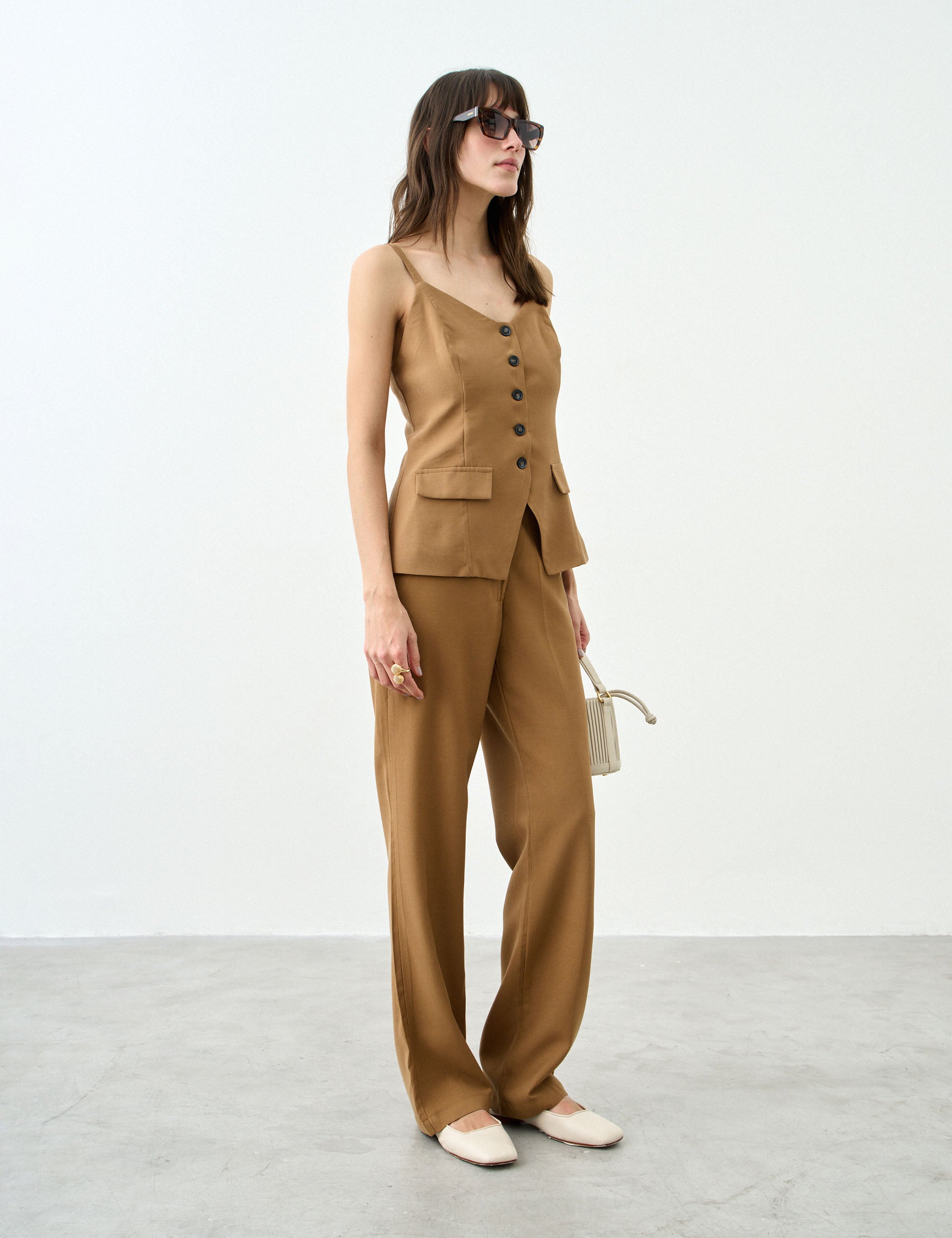 Colete Lia Alfaiataria Marrom