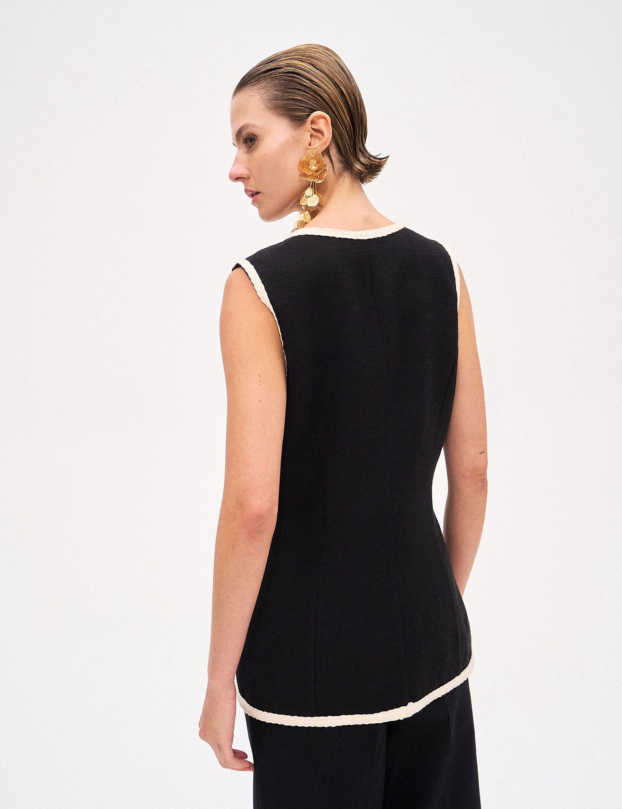 Colete Lily Linho Preto