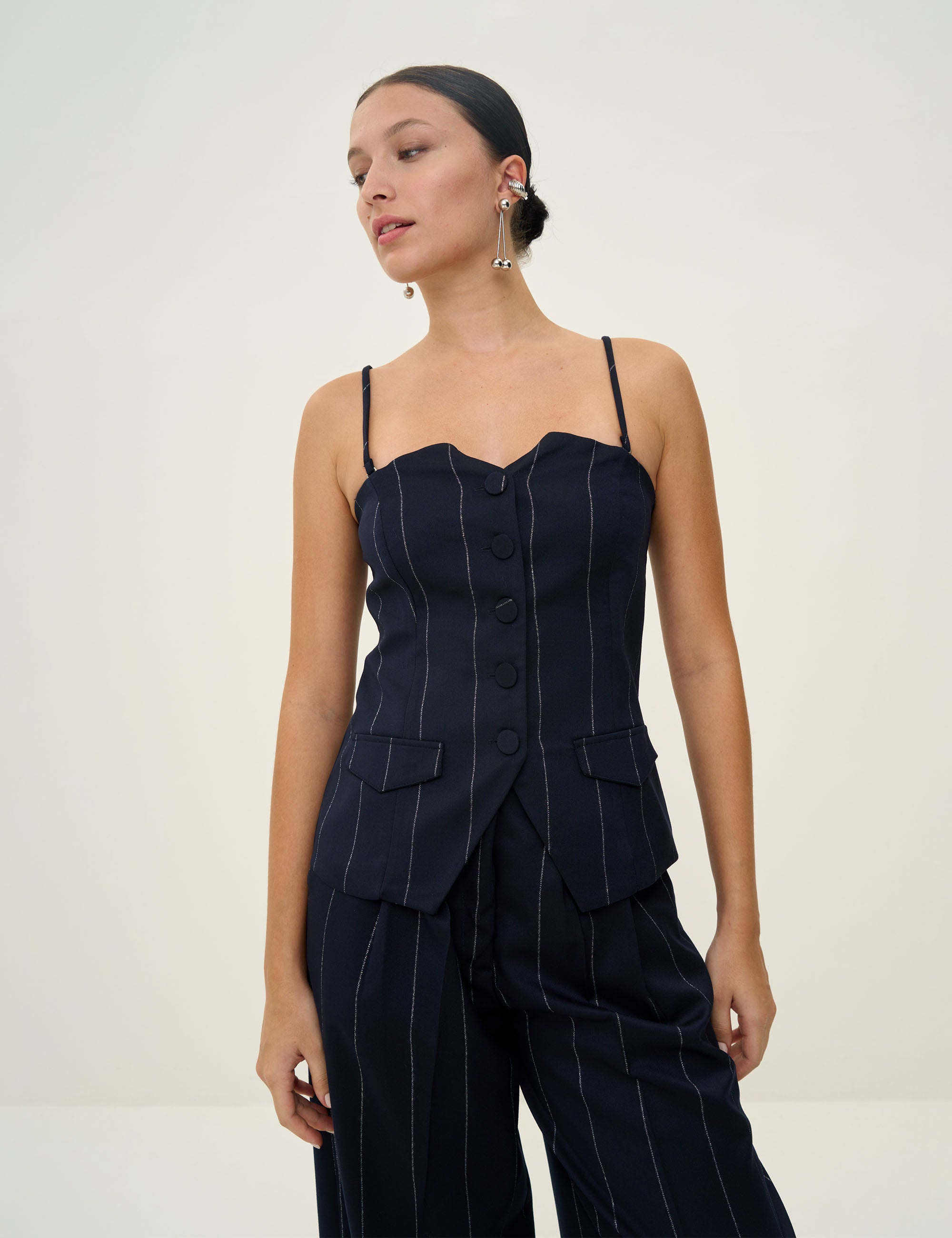 Colete Louise Risca Azul Noite