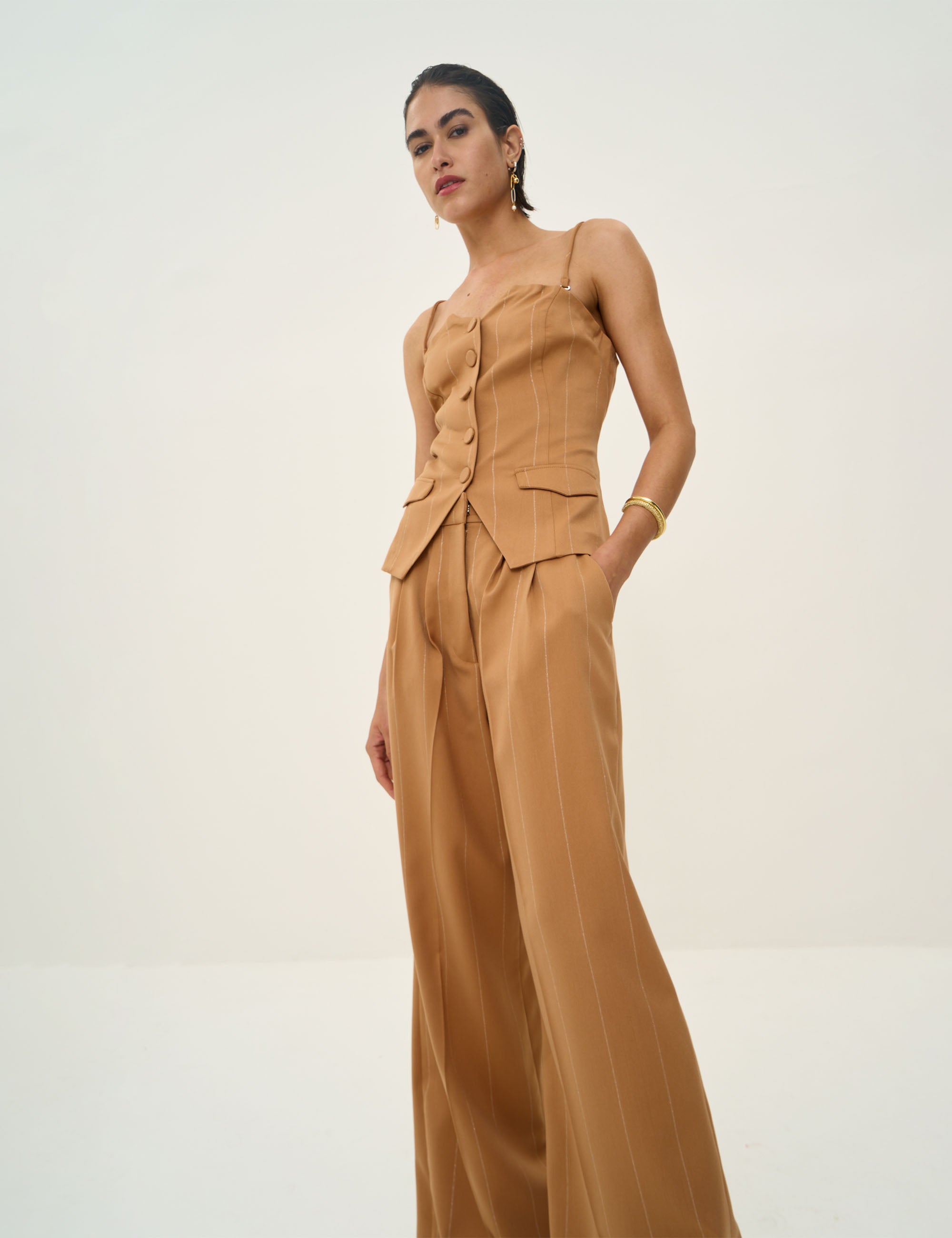 Colete Louise Risca Caramel