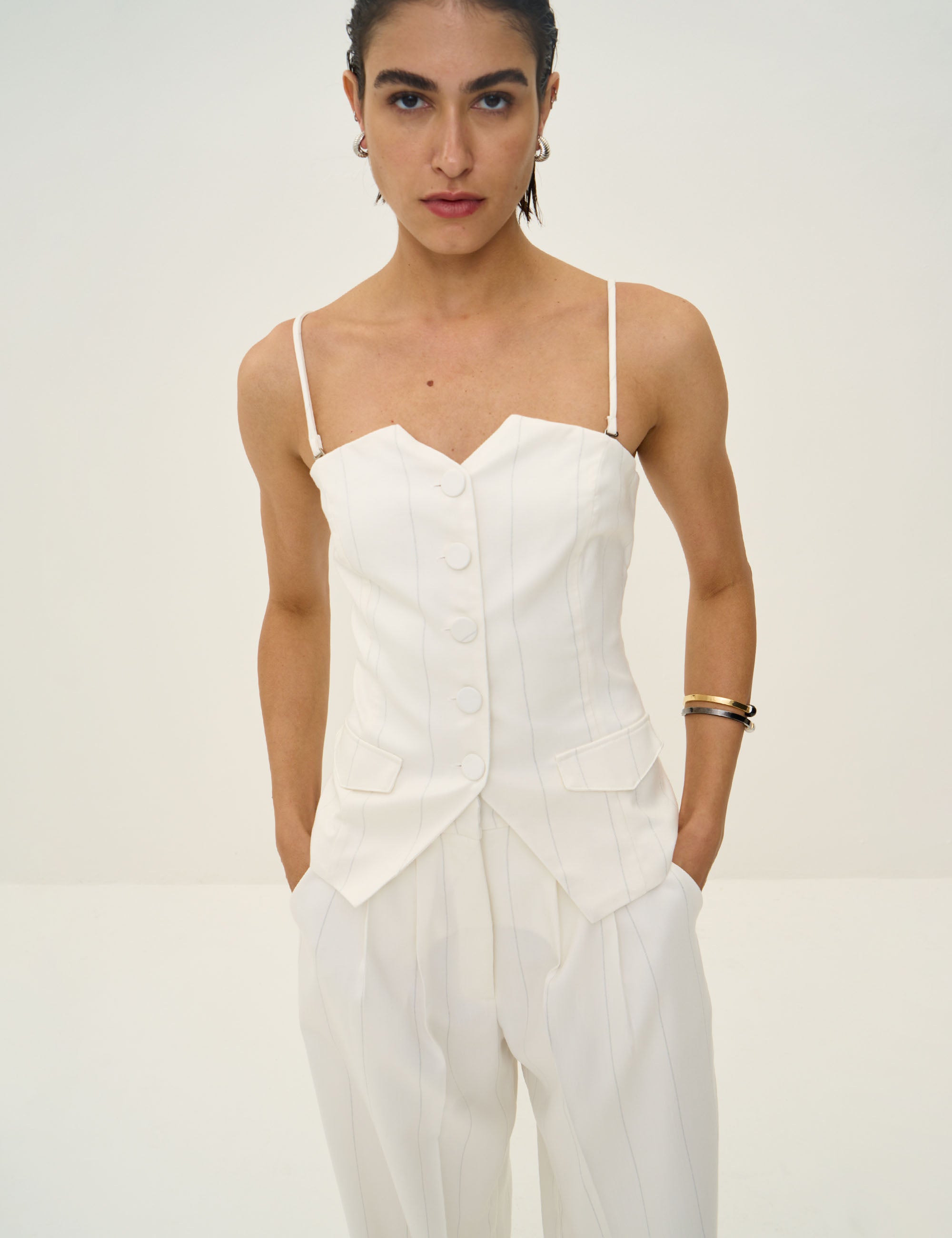 Colete Louise Risca Off White