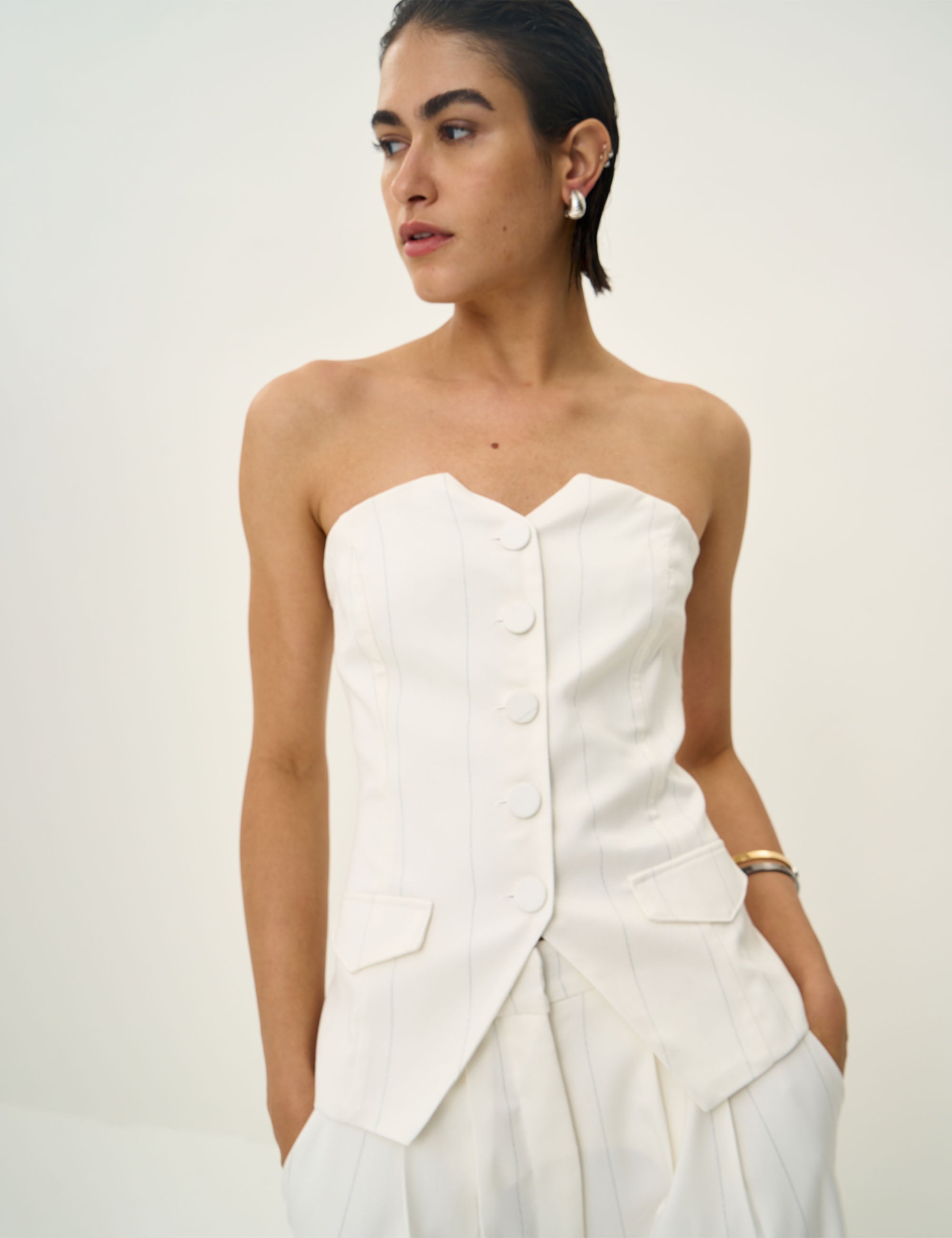 Colete Louise Risca Off White