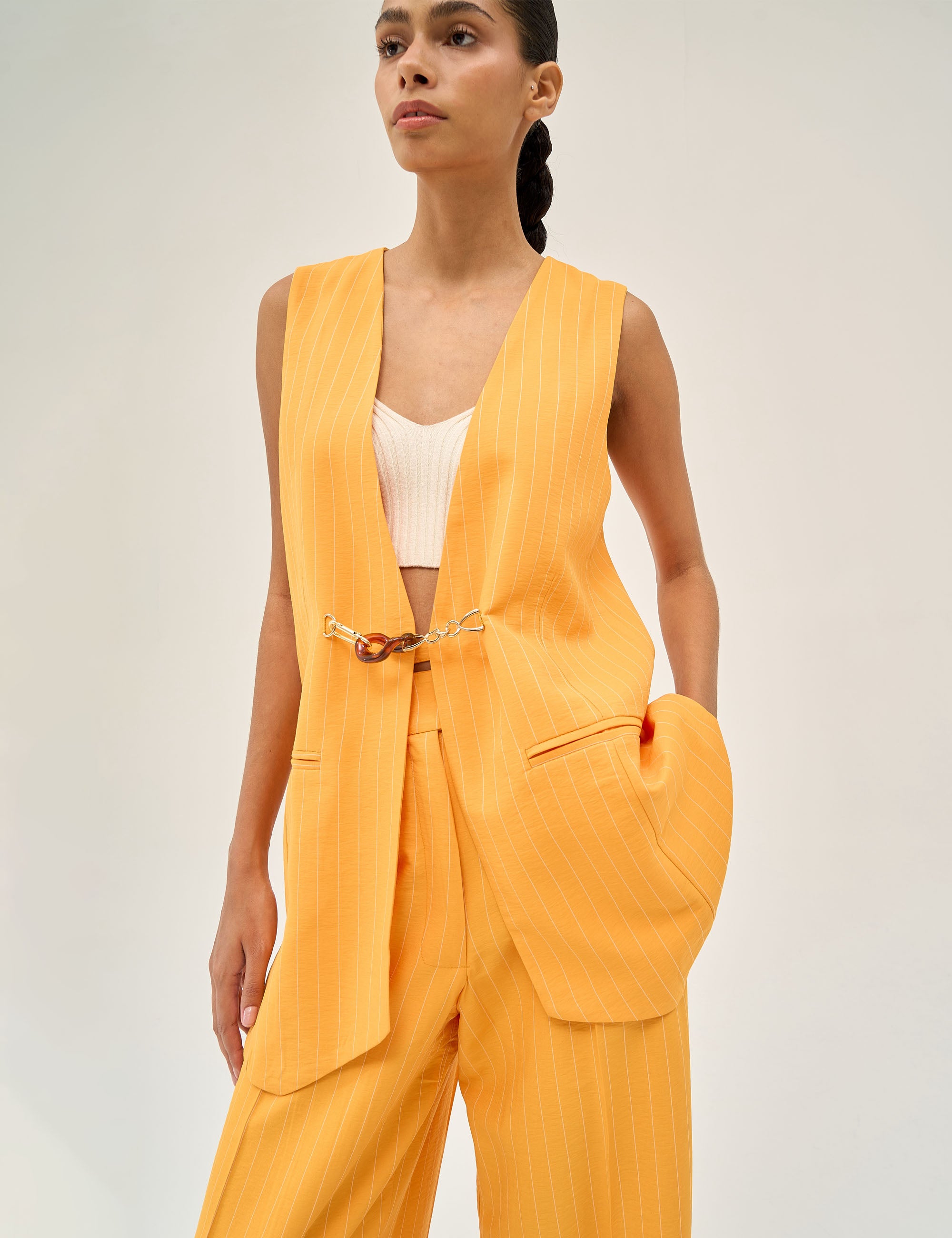 Colete Luana Listra Laranja