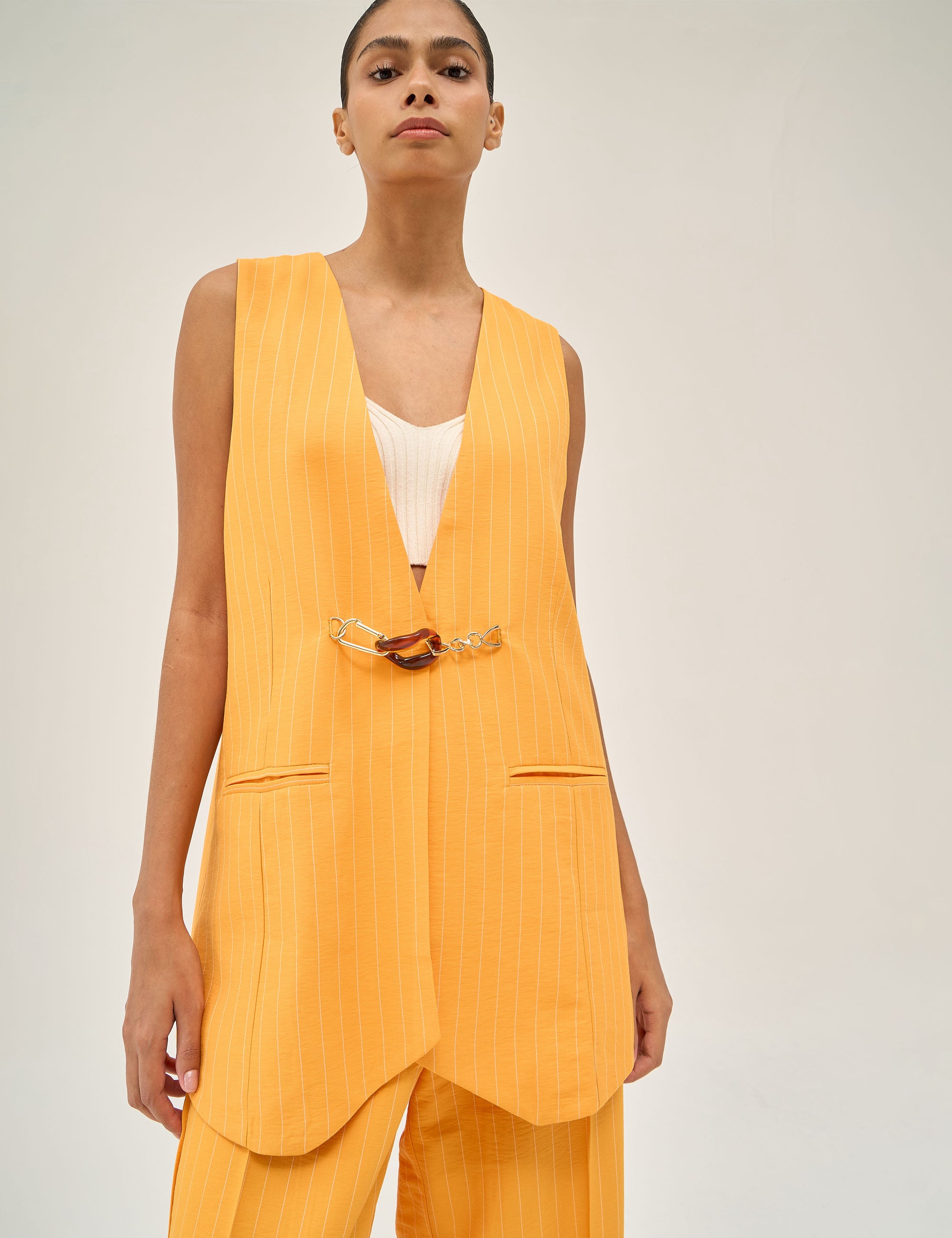 Colete Luana Listra Laranja