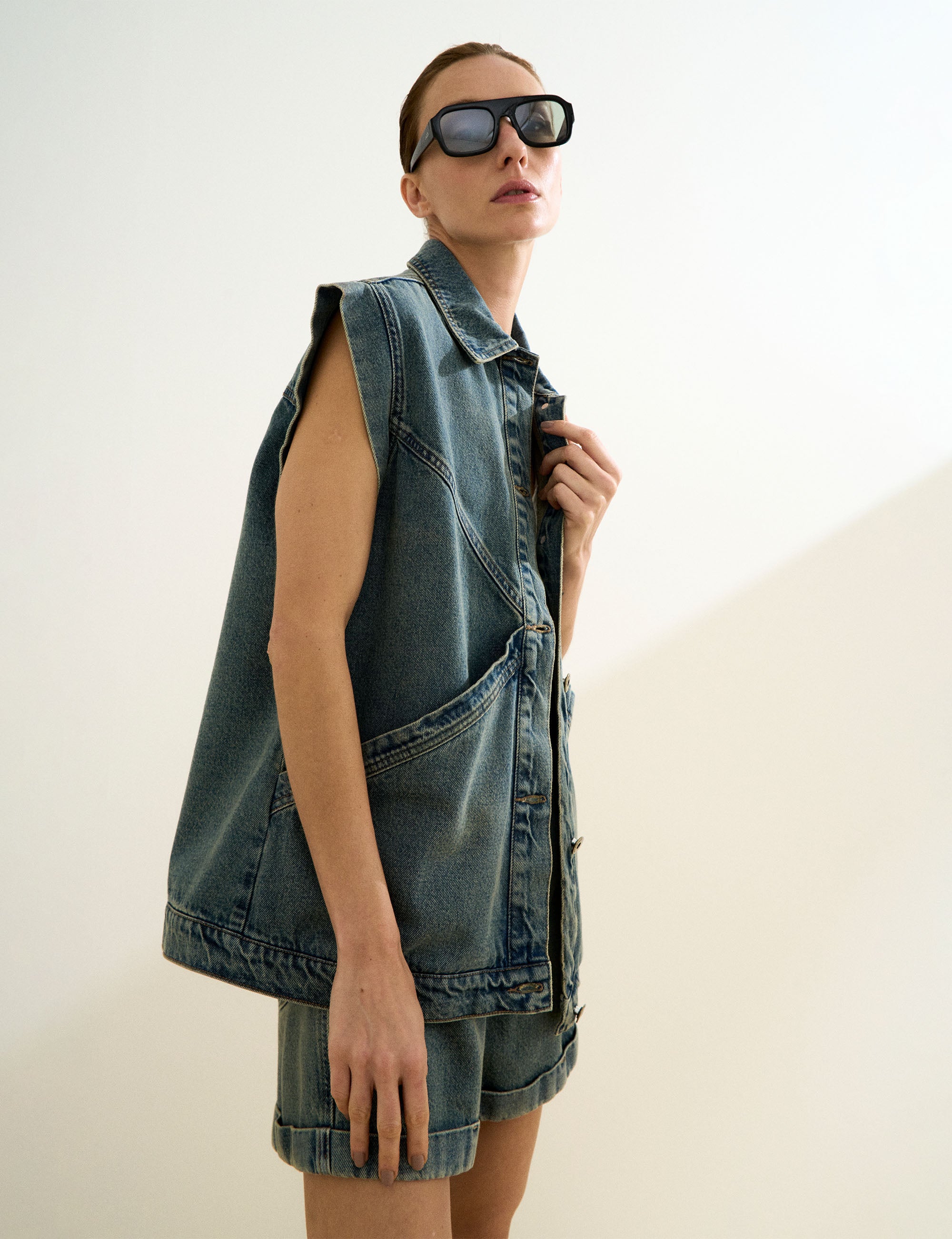 Colete Lucy Denim Jeans Claro