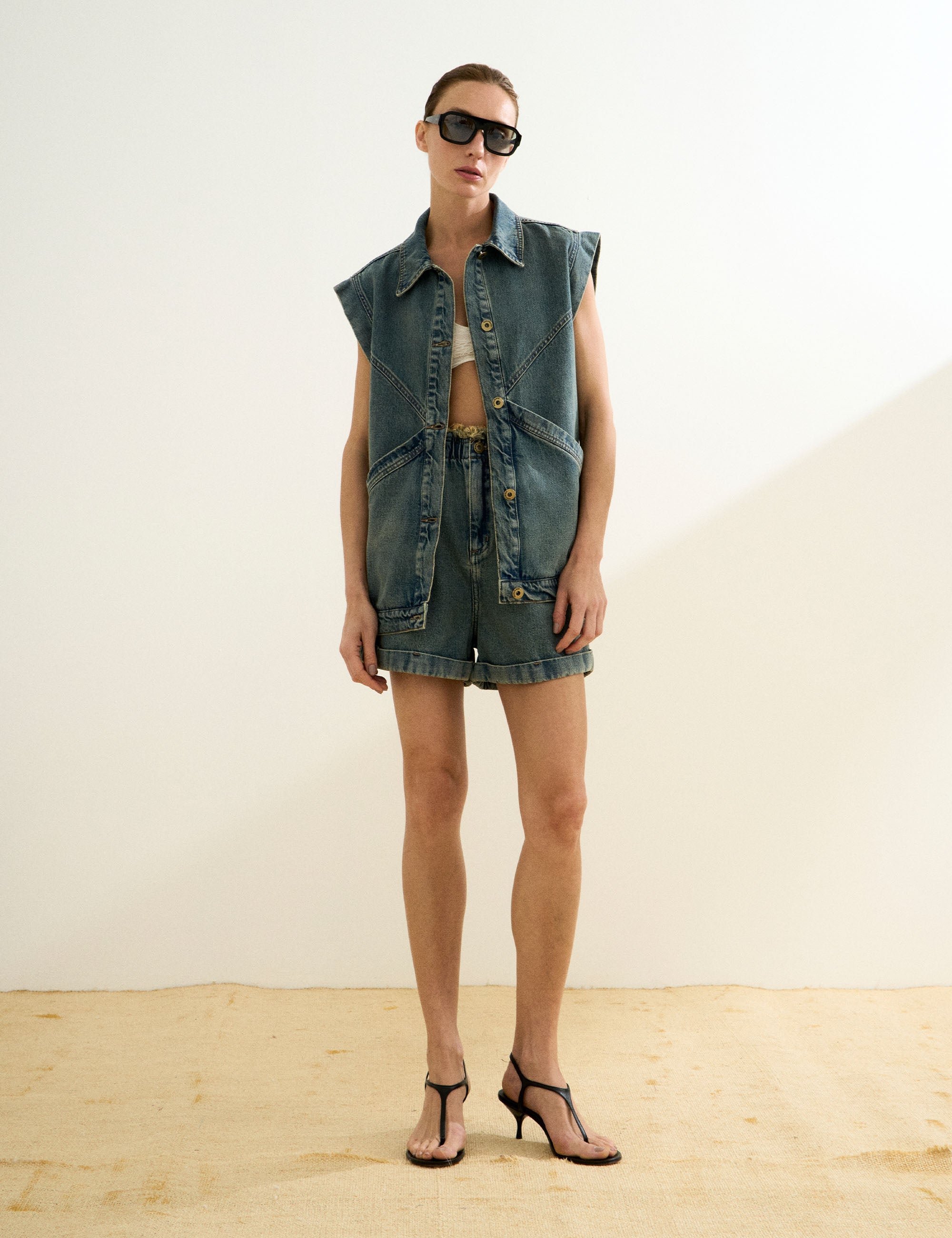 Colete Lucy Denim Jeans Claro