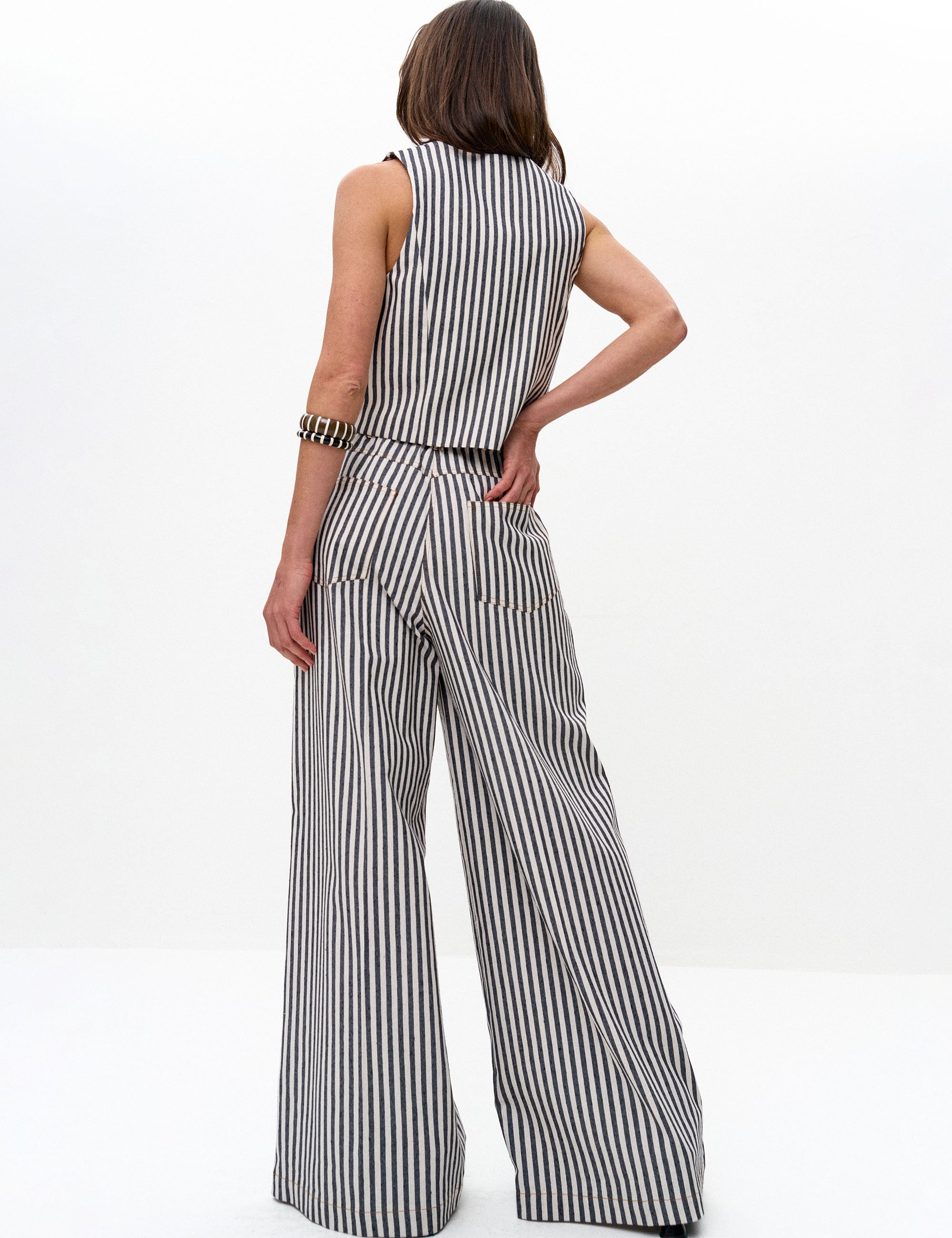 Colete Malia Listrado Preto