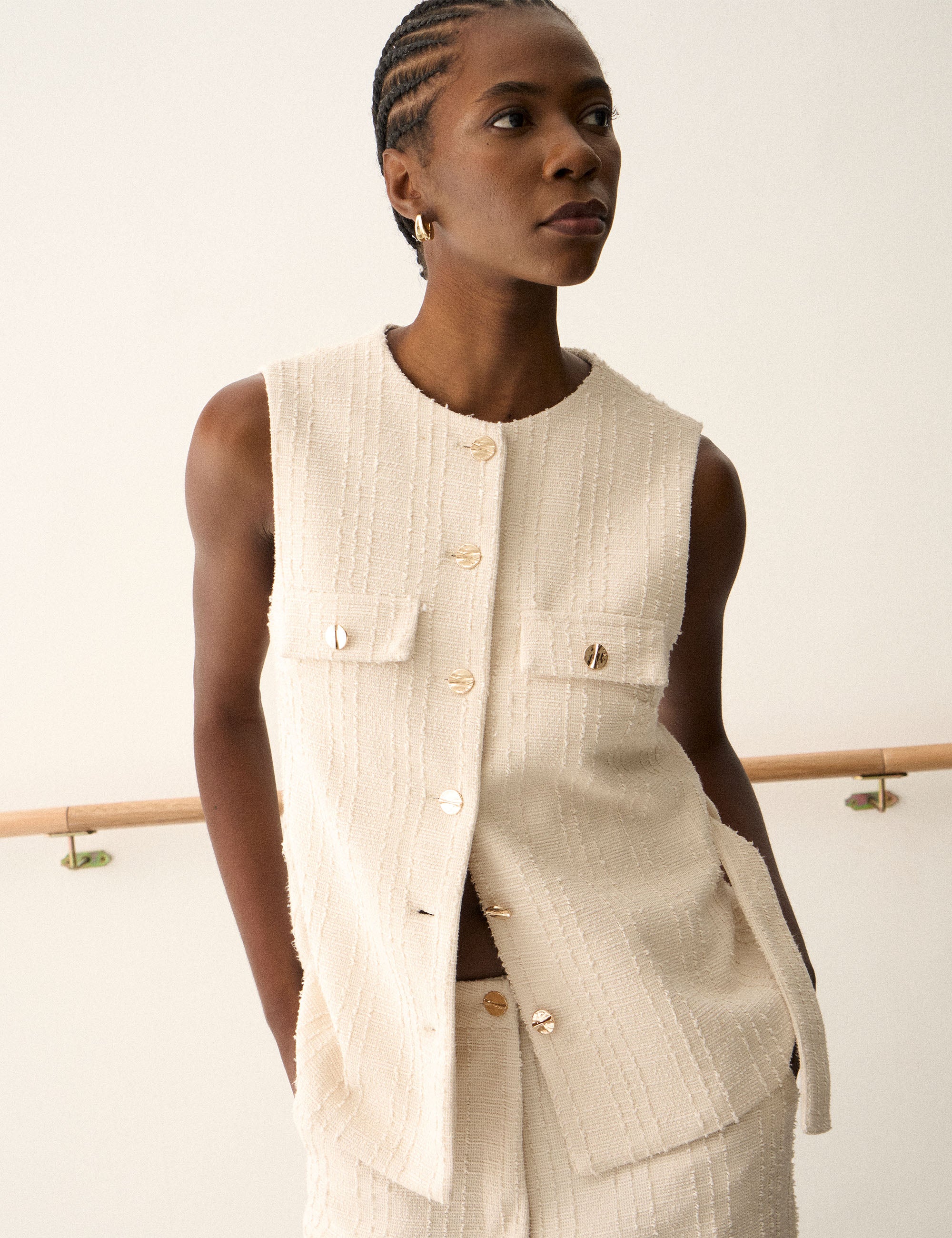Colete Margot Bouclé Off White