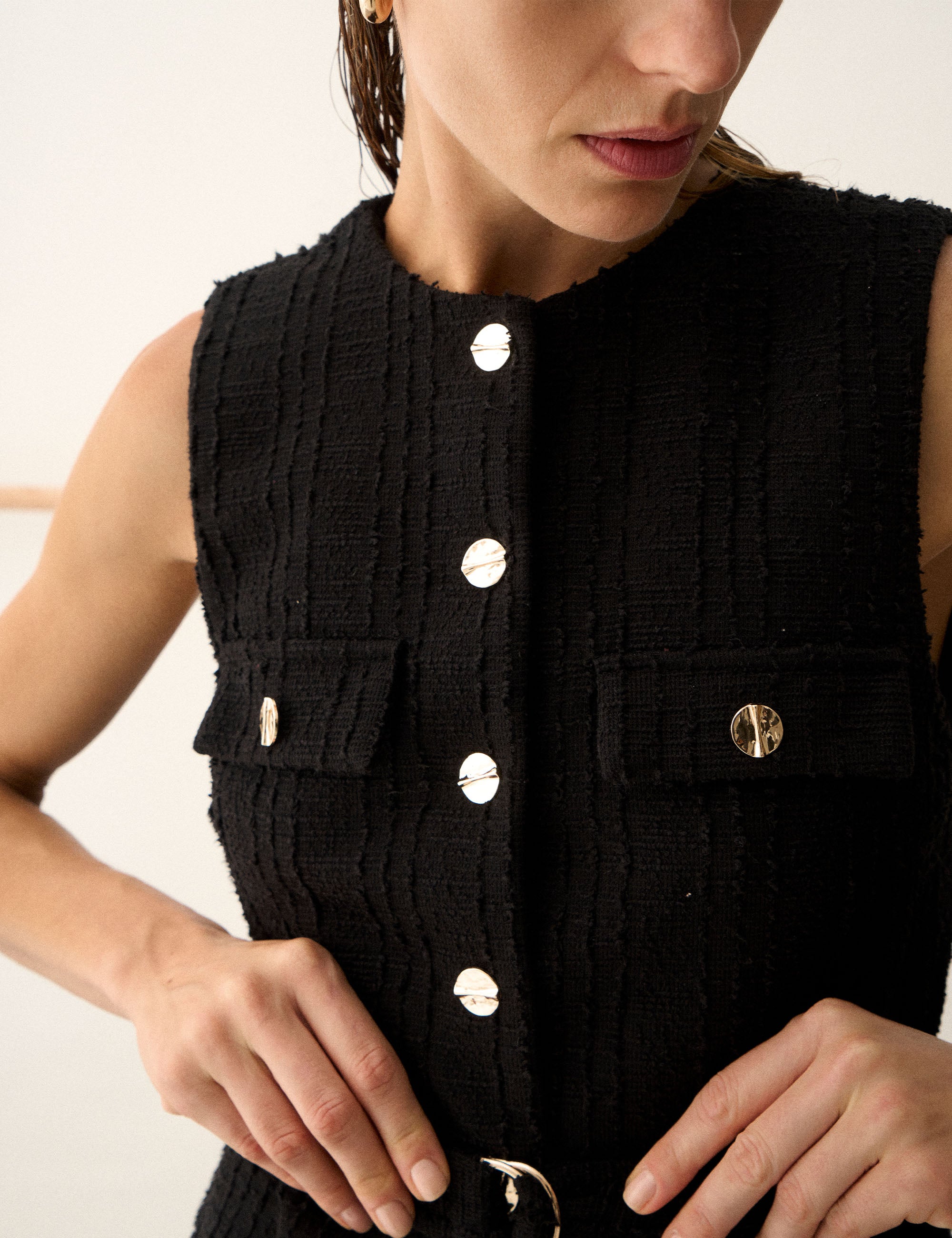 Colete Margot Bouclé Preto