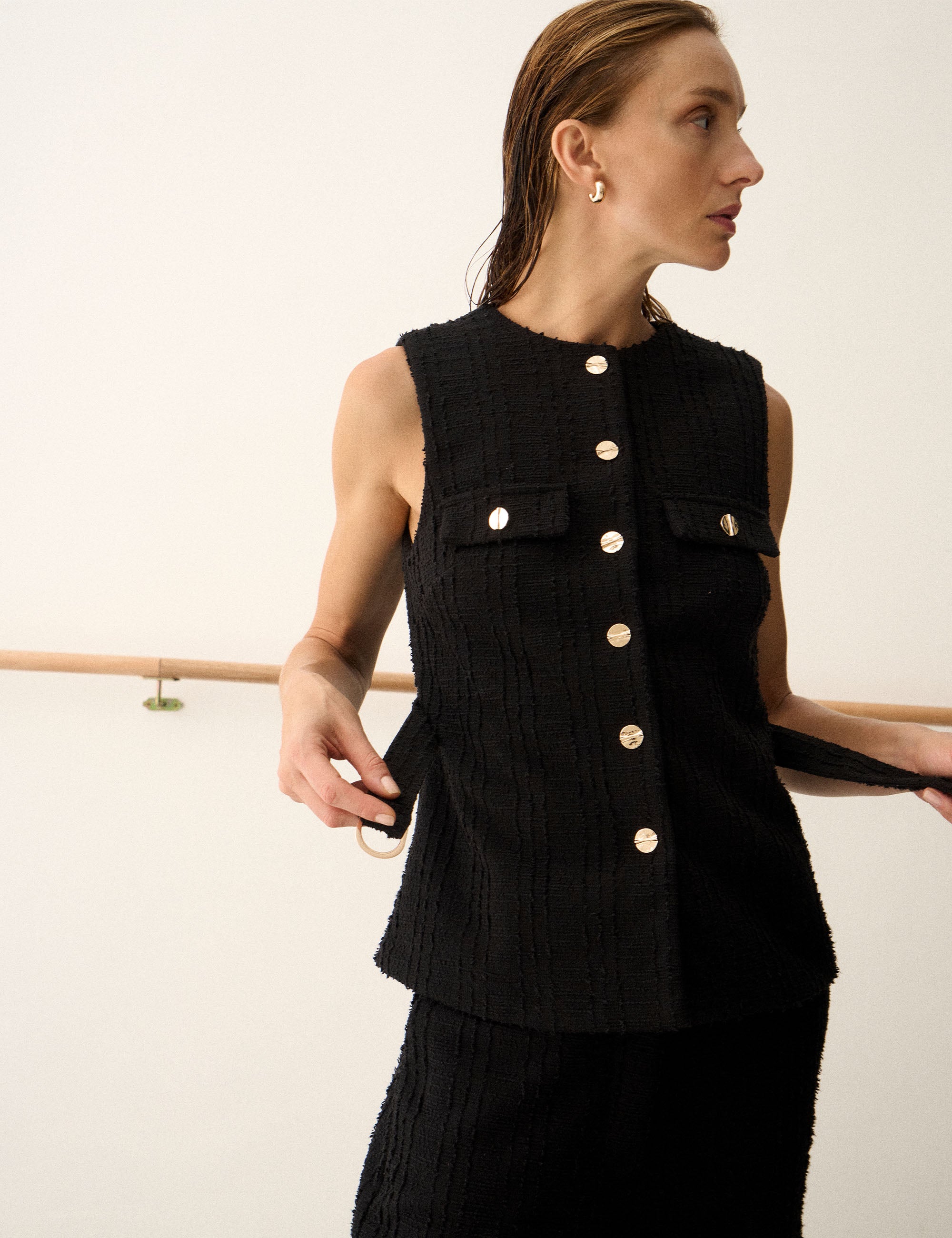 Colete Margot Bouclé Preto
