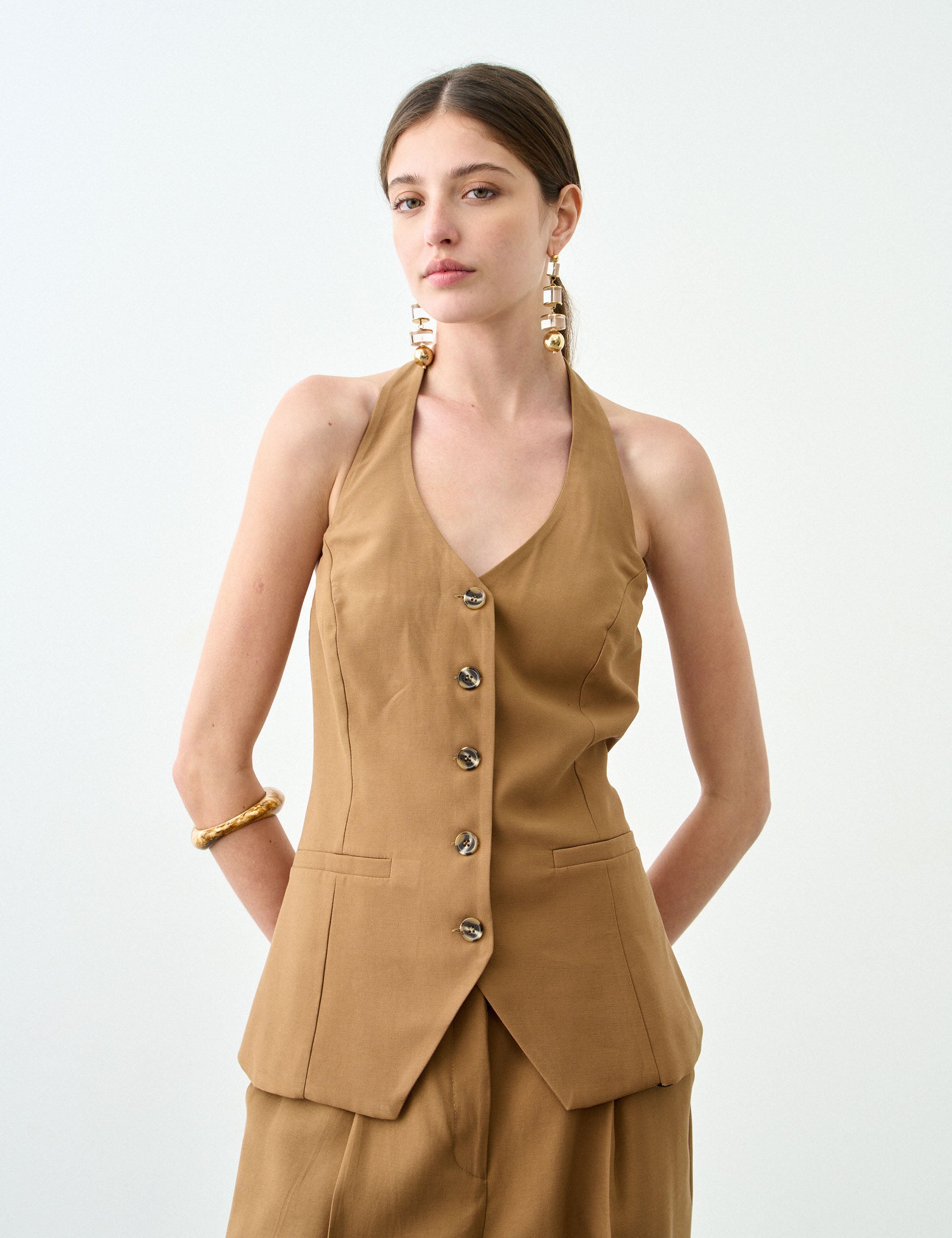 Colete Naomi Viscose Marrom