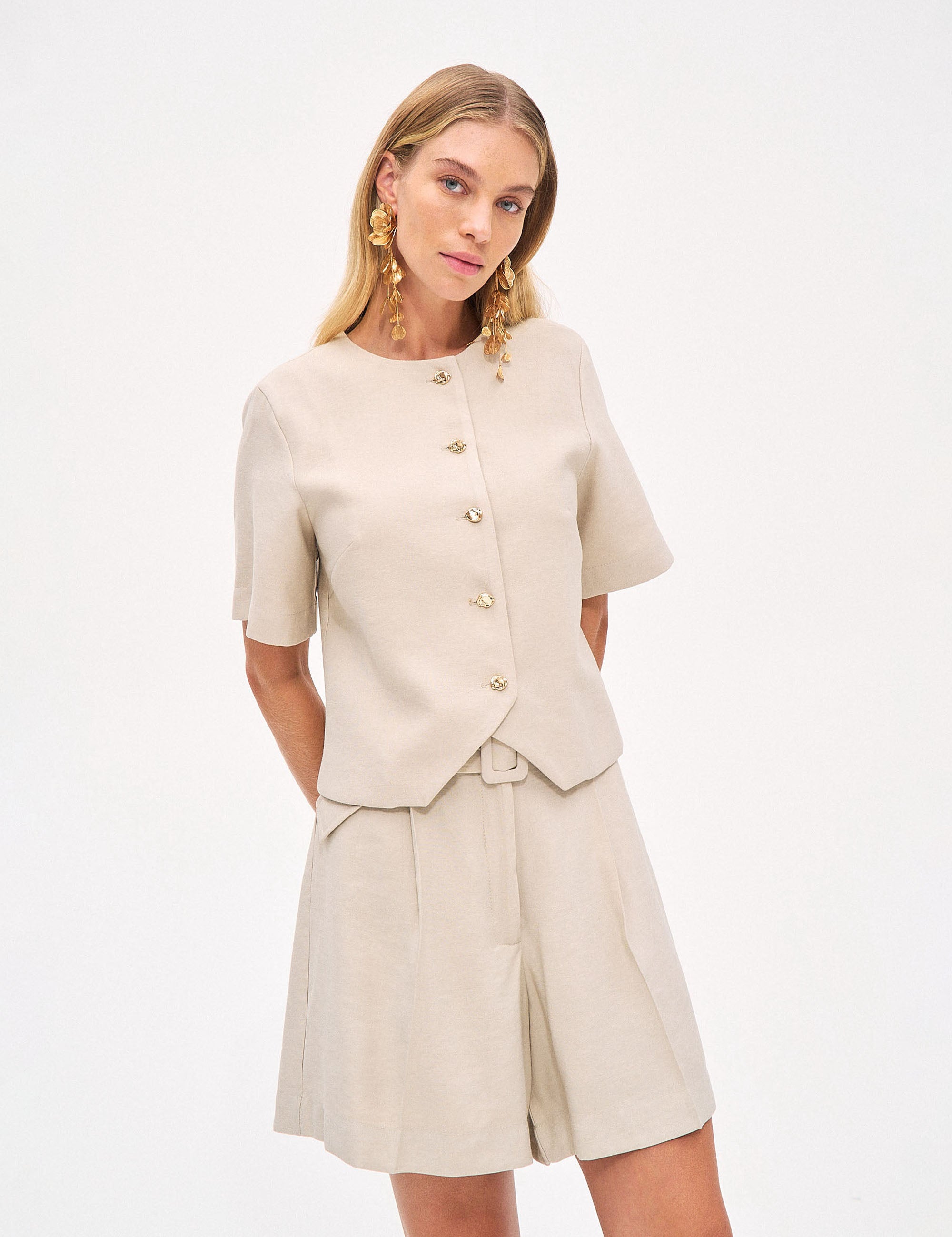 Colete Poliana Viscose Argila