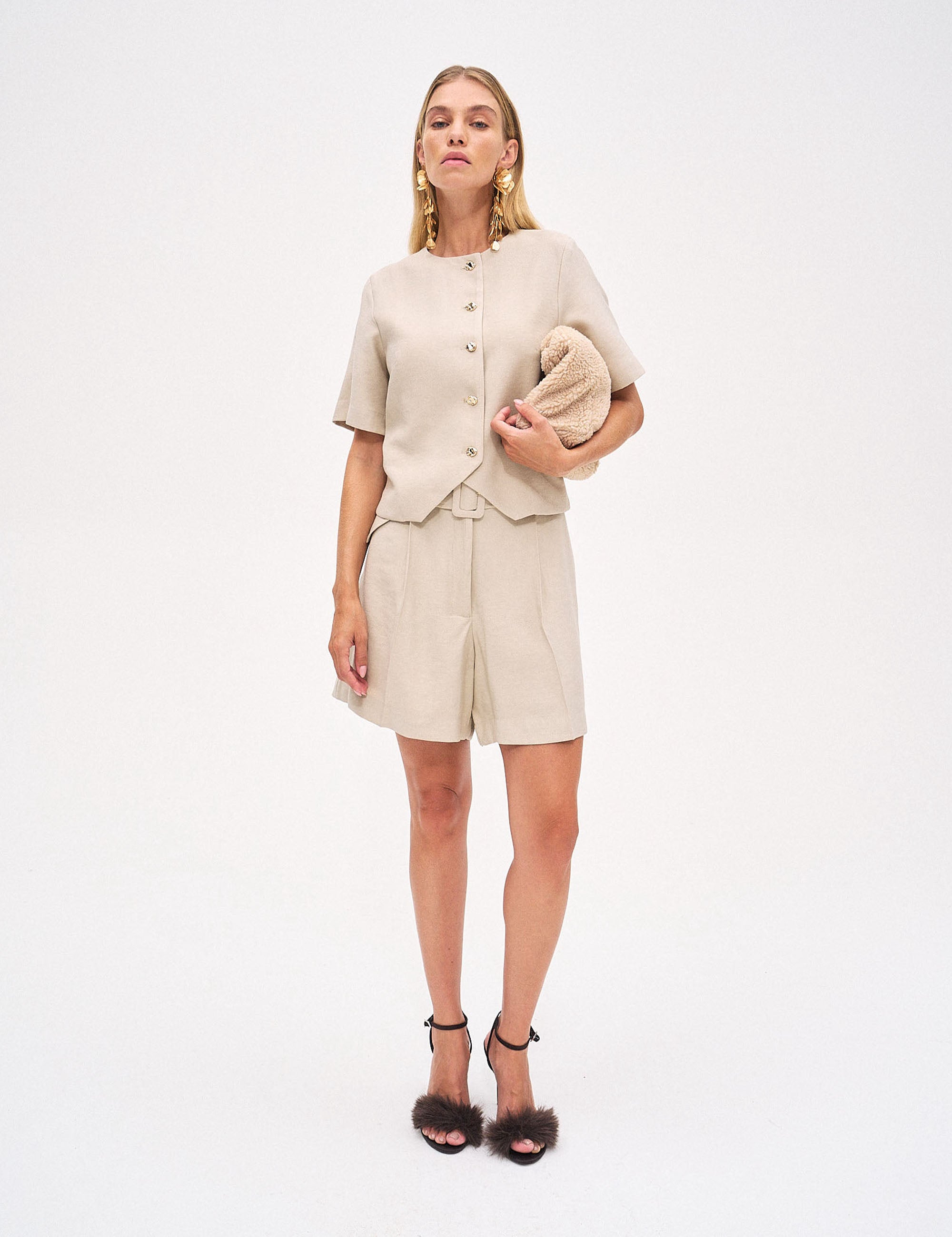 Colete Poliana Viscose Argila