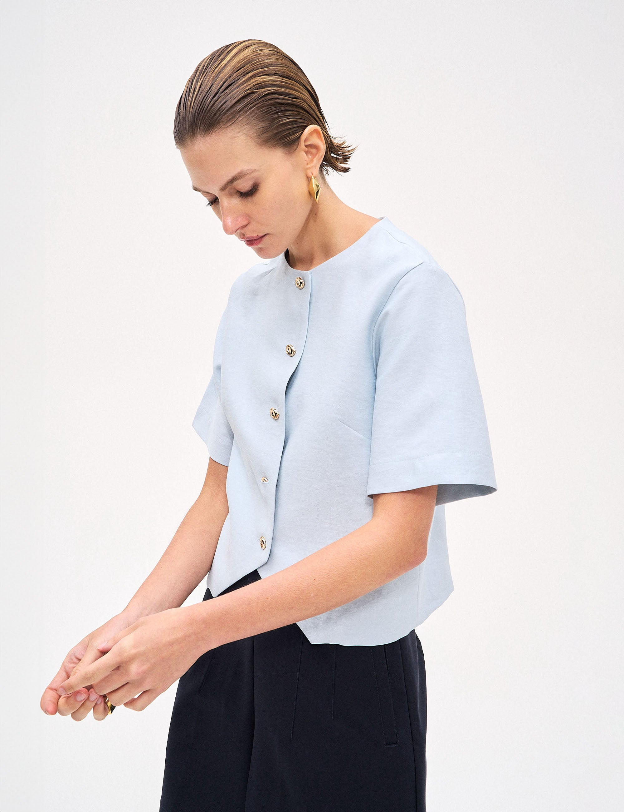 Colete Poliana Viscose Azul Celeste