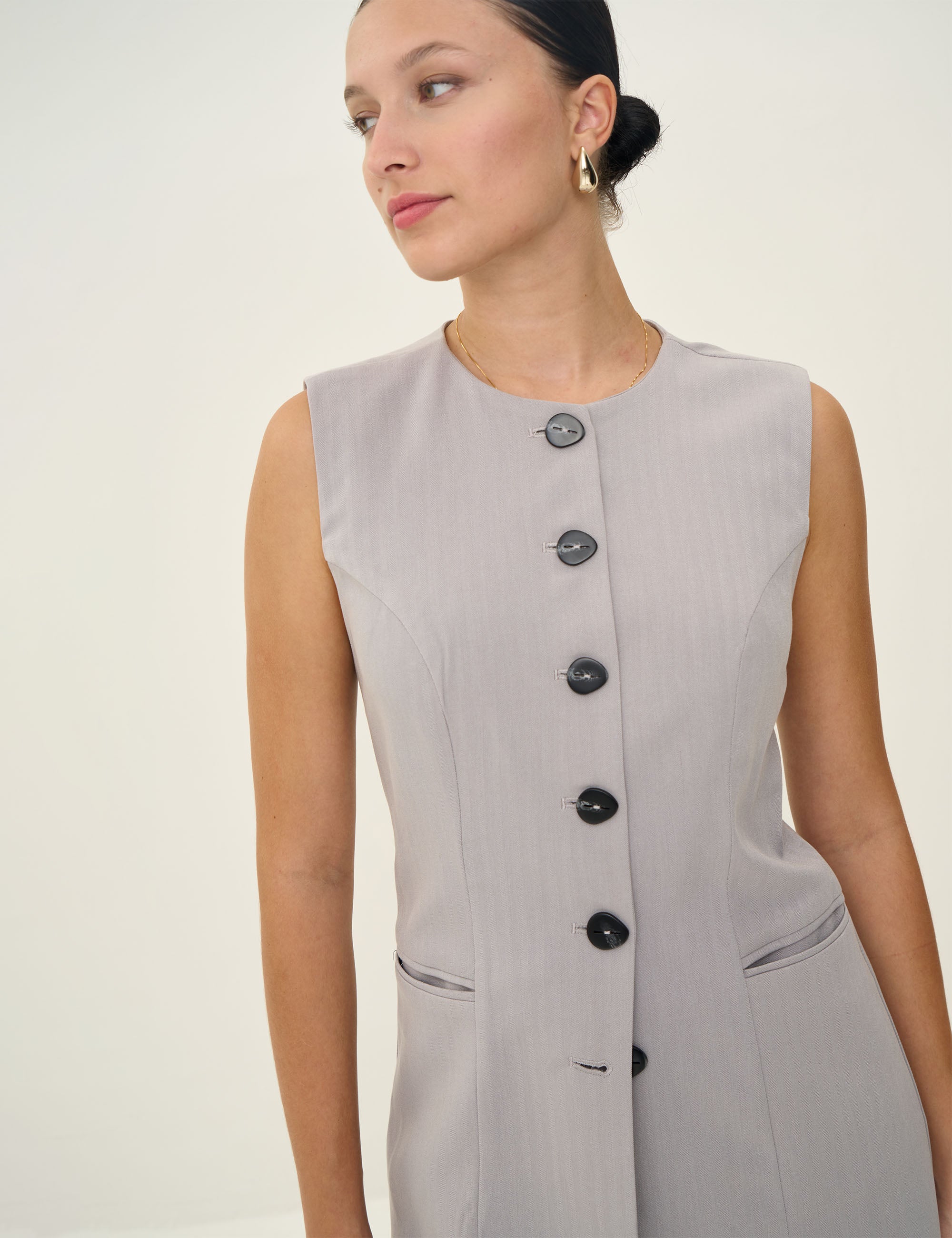 Colete Sophie Alfaiataria Cinza