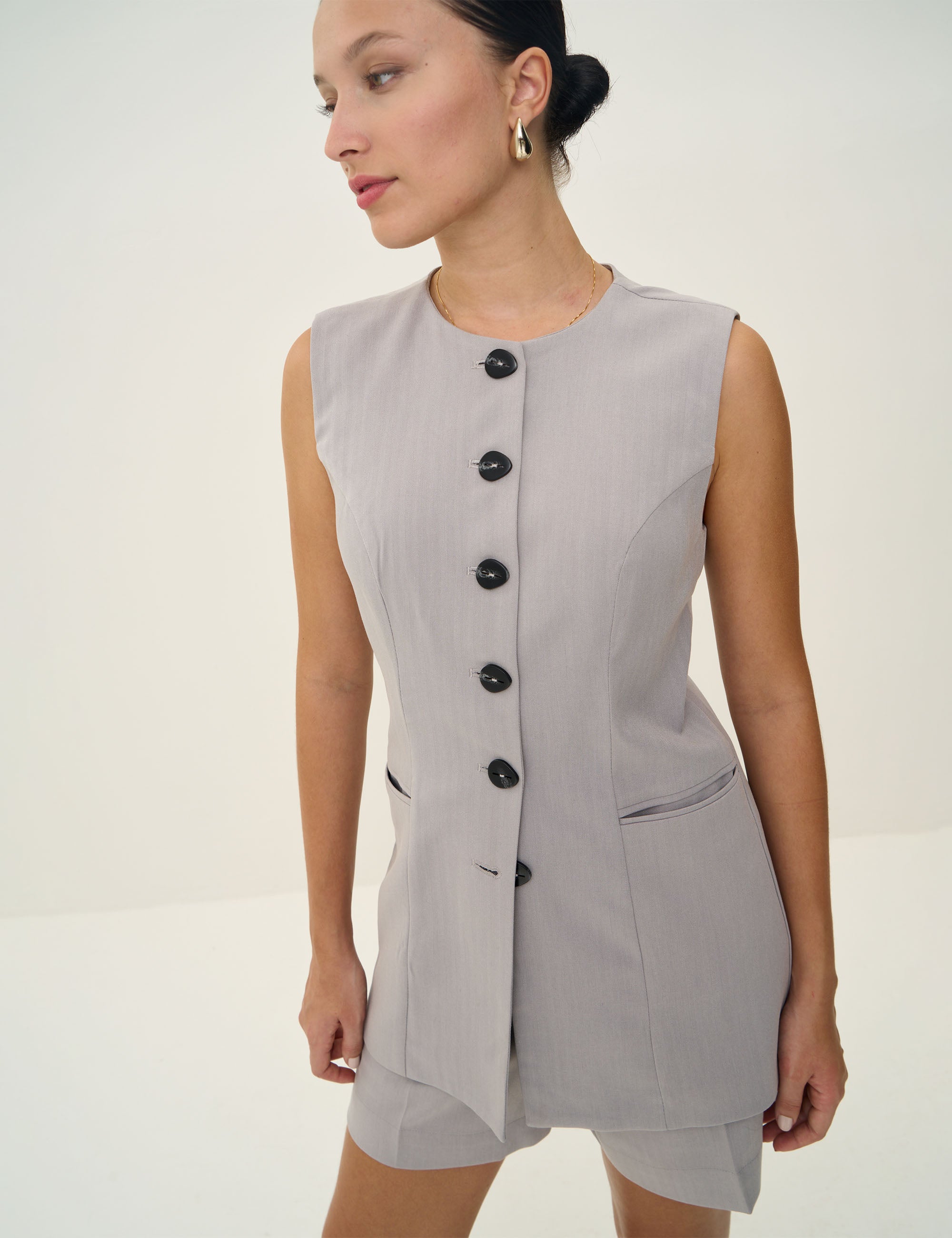 Colete Sophie Alfaiataria Cinza