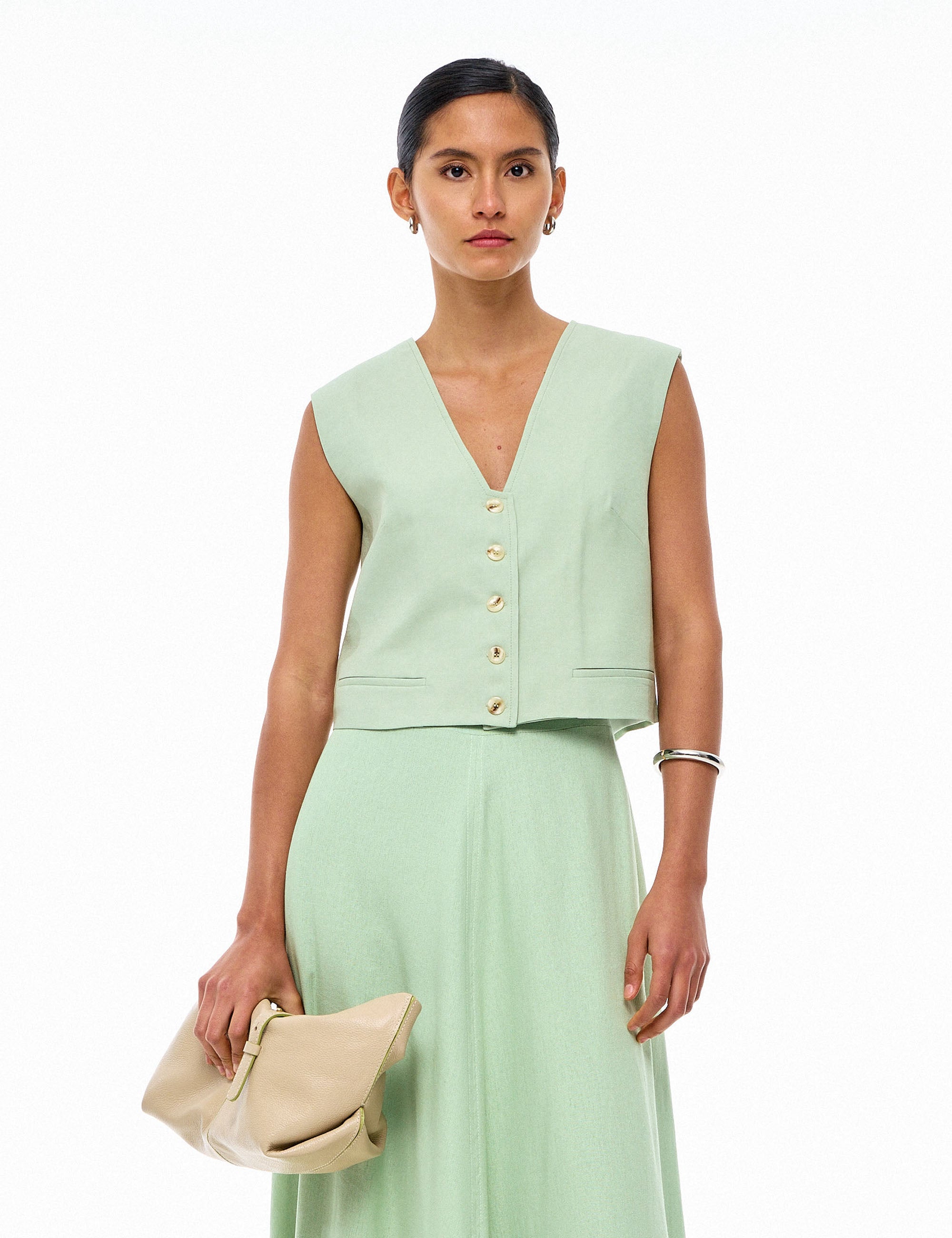 Colete Zoe Liocel Verde Chá