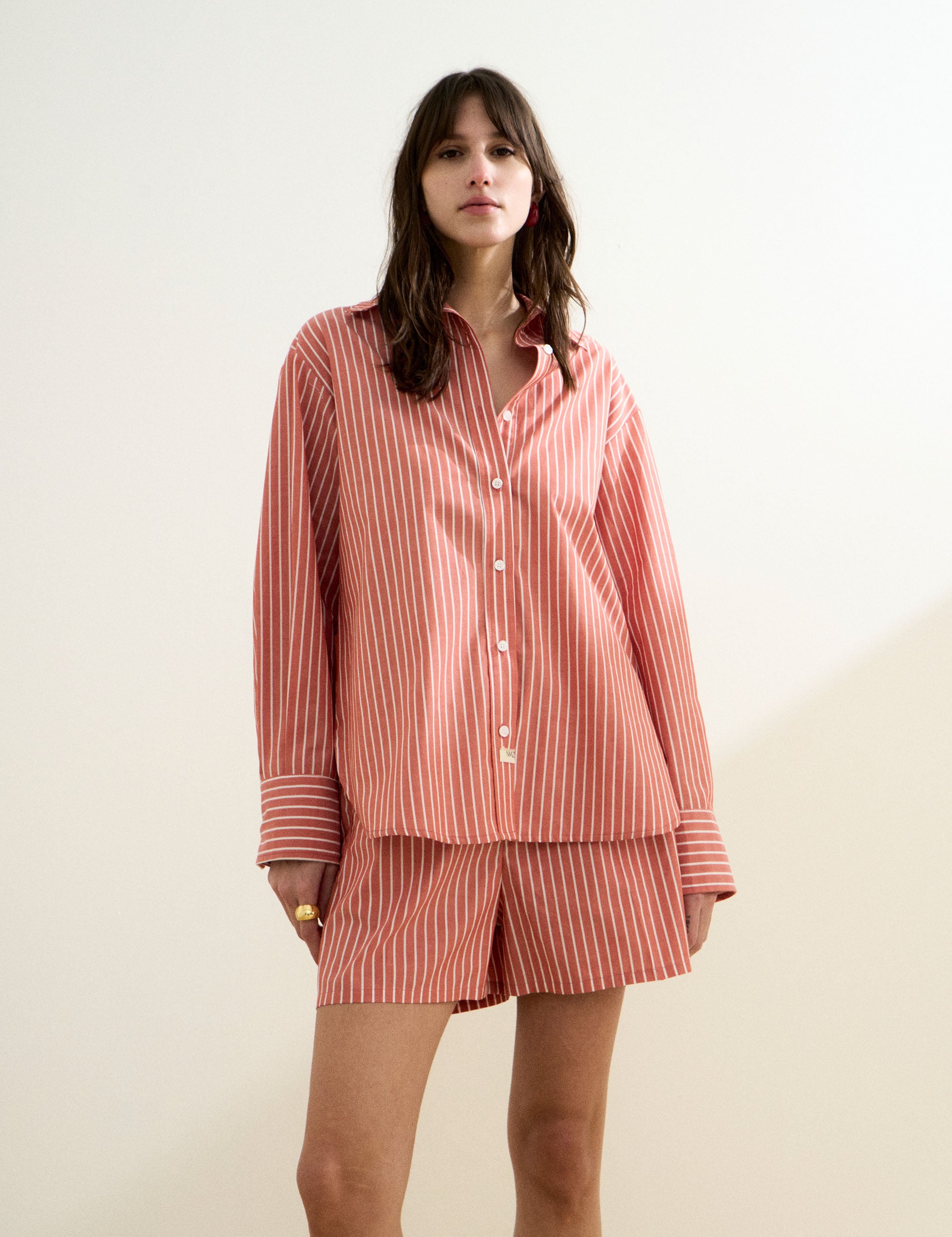 Conjunto Alana Algodão Manga Rosa
