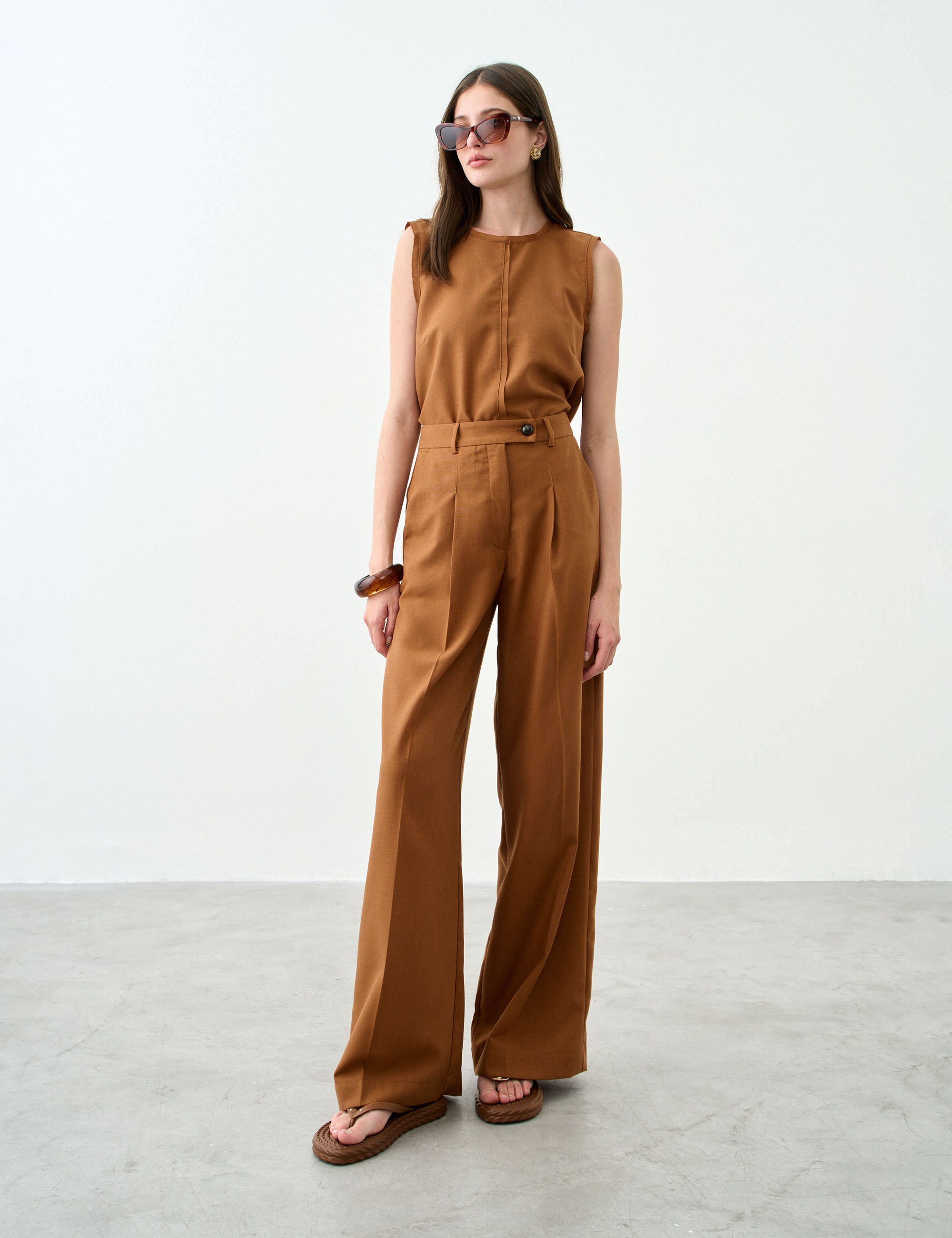 Calça Agatha Natural Marrom