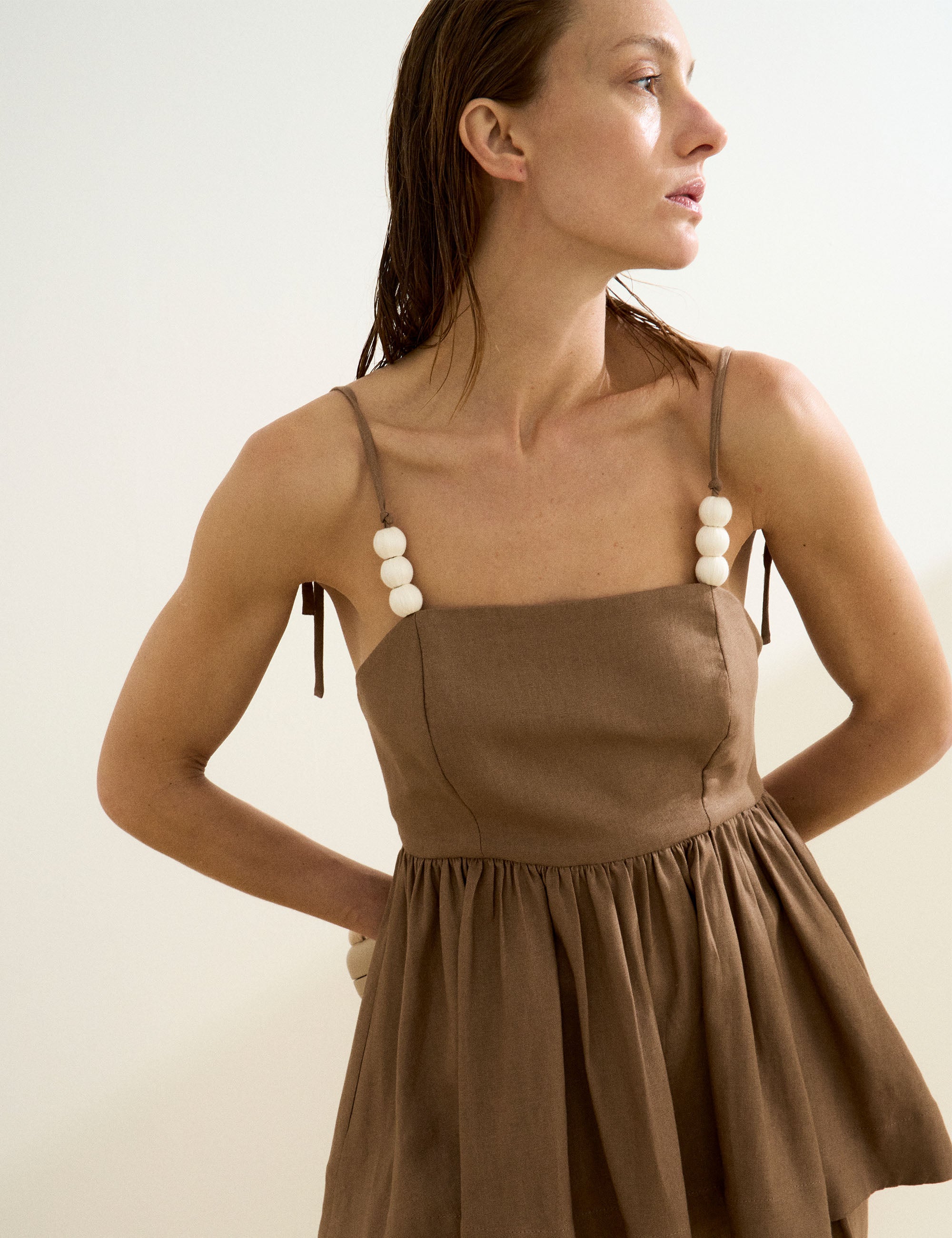 Conjunto Babi Peplum Marrom
