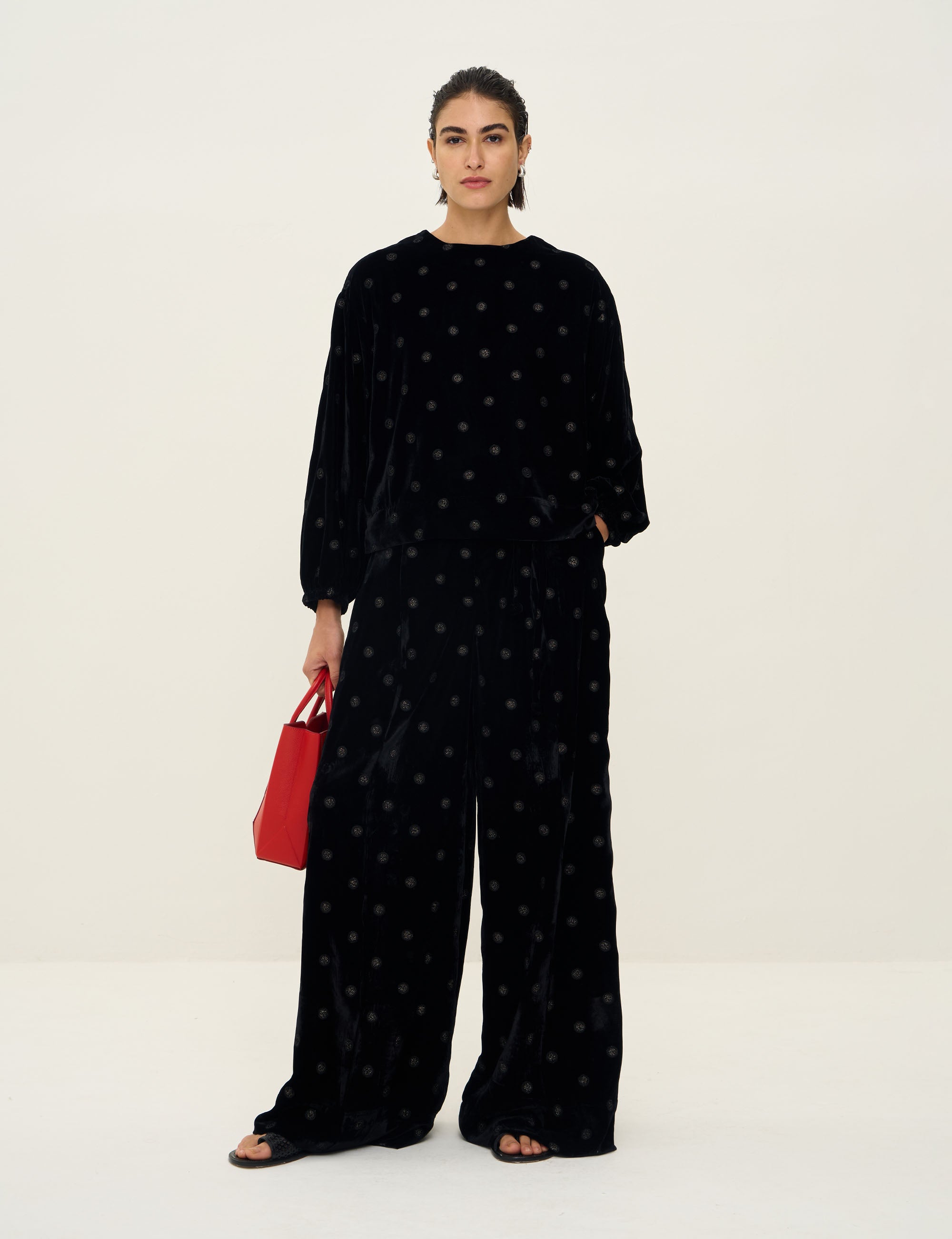 Conjunto Gaia Veludo Cinza