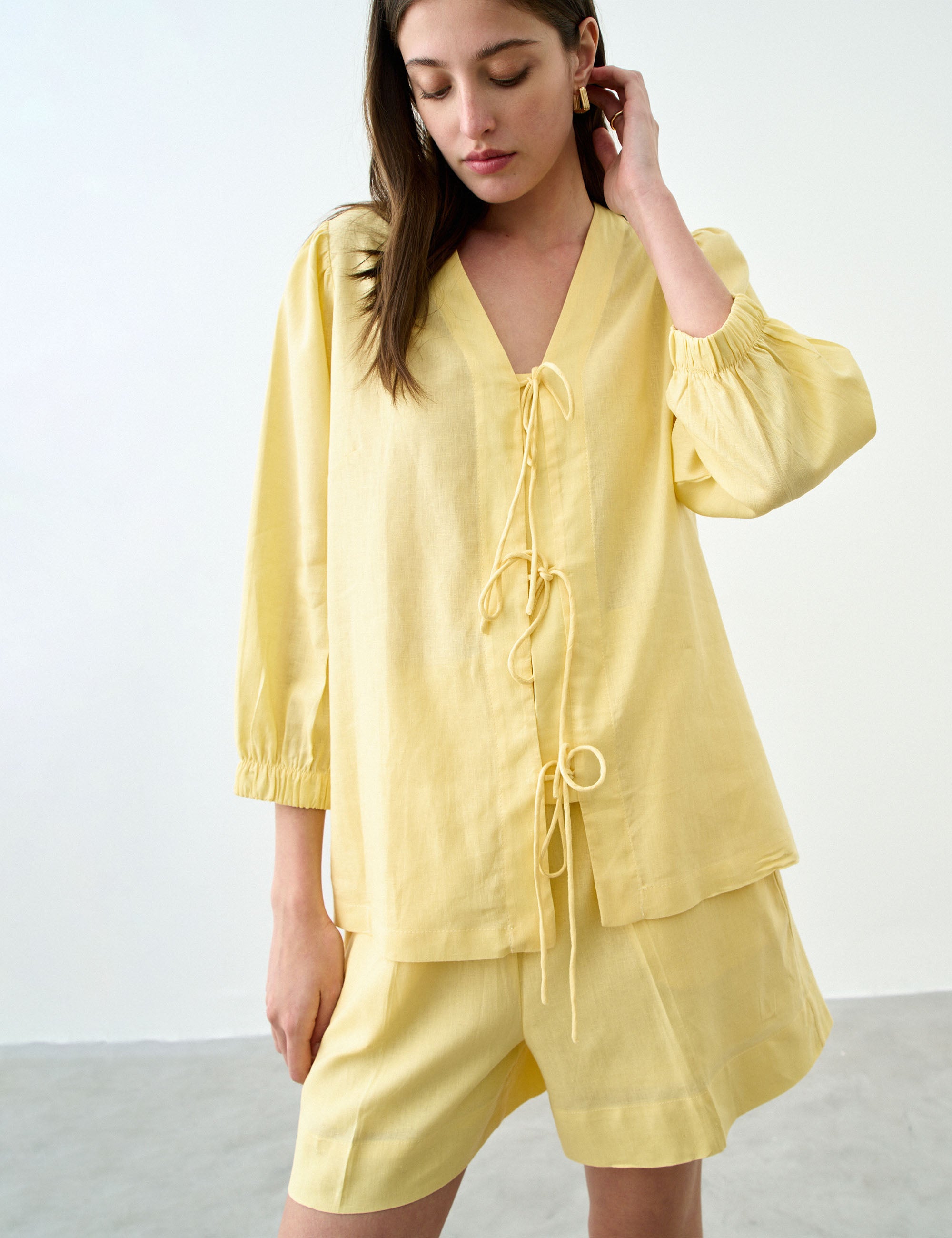 Conjunto Lira Viscolinho Amarelo