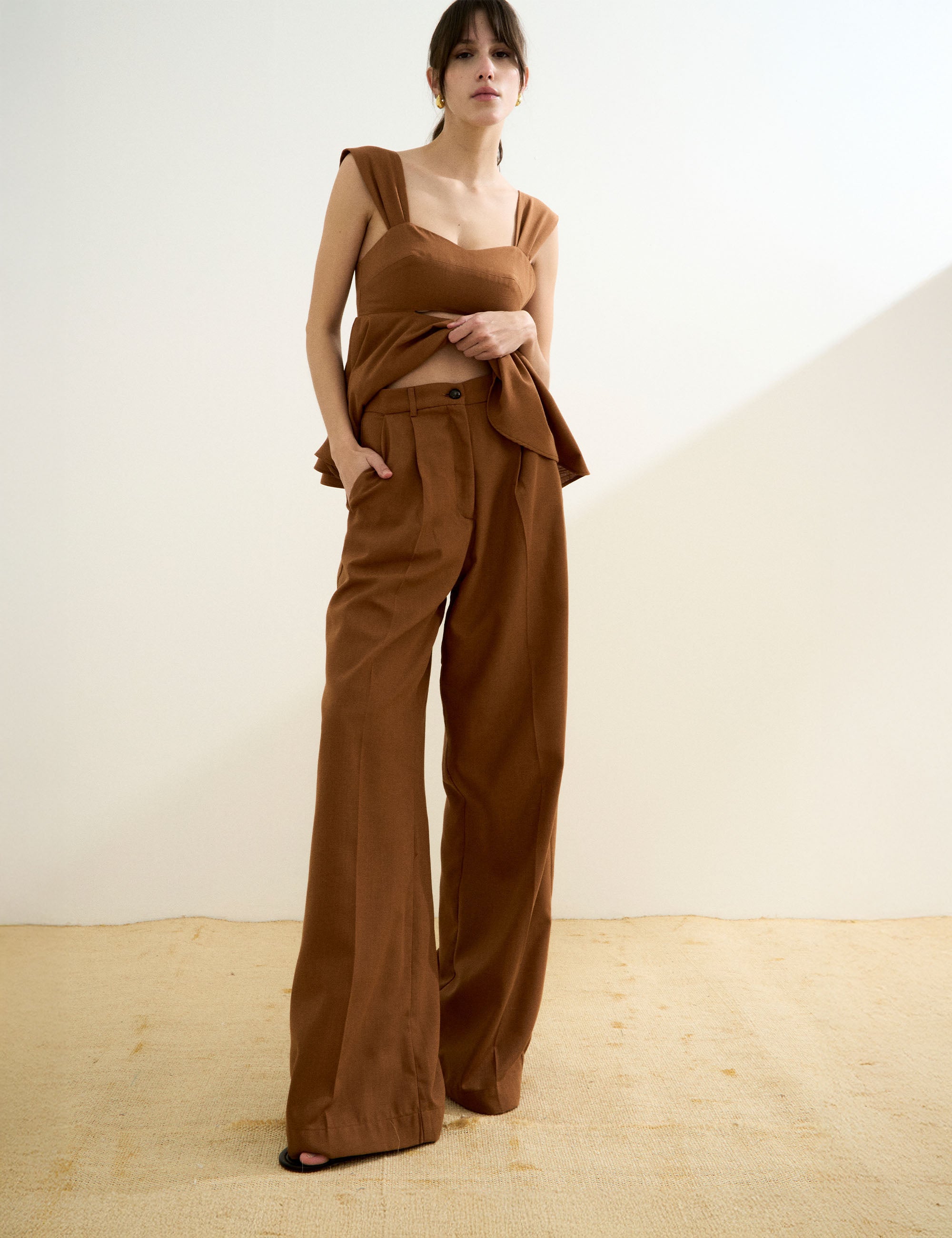 Conjunto Nina Alfaiataria Marrom