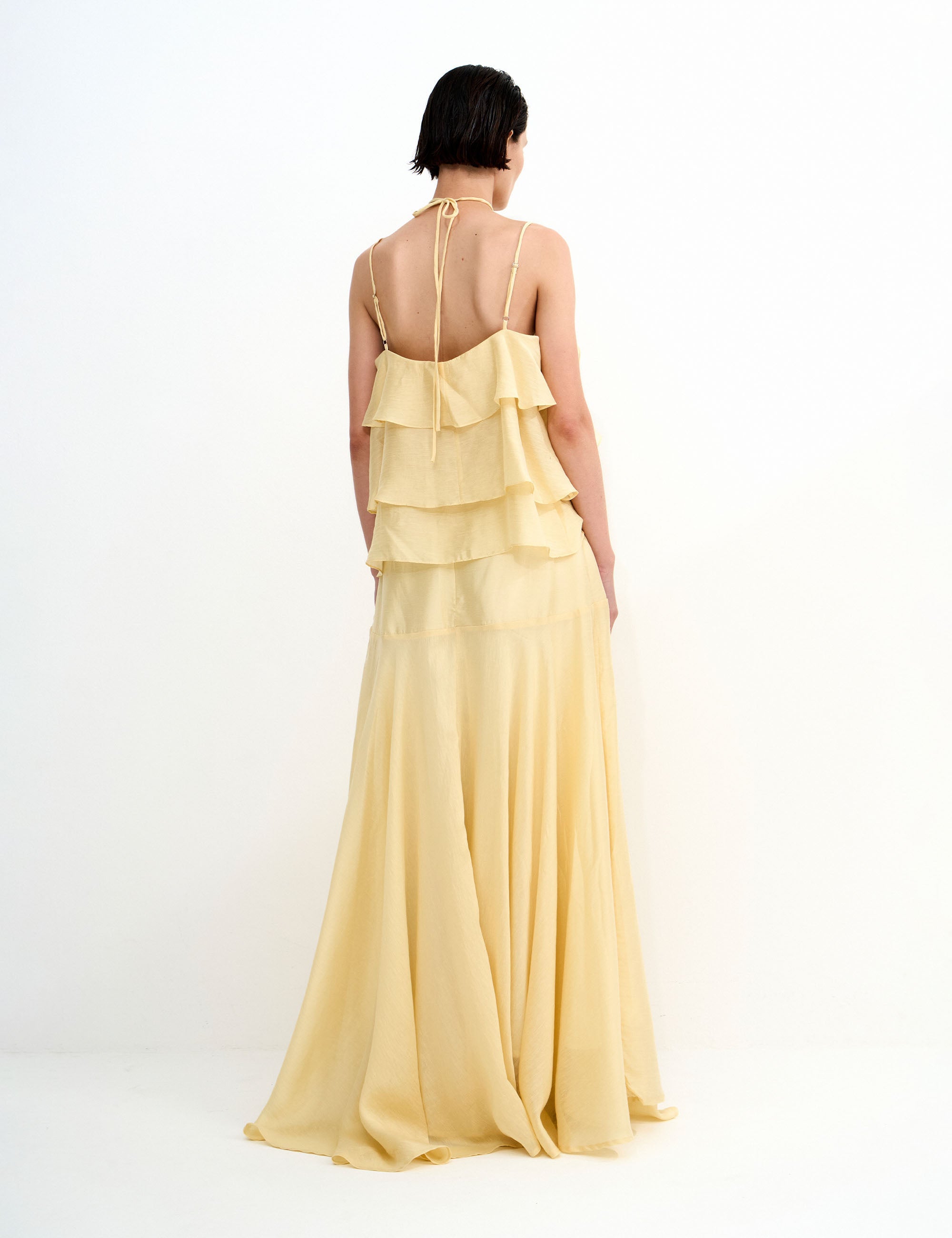 Conjunto Rosa Voil Amarelo