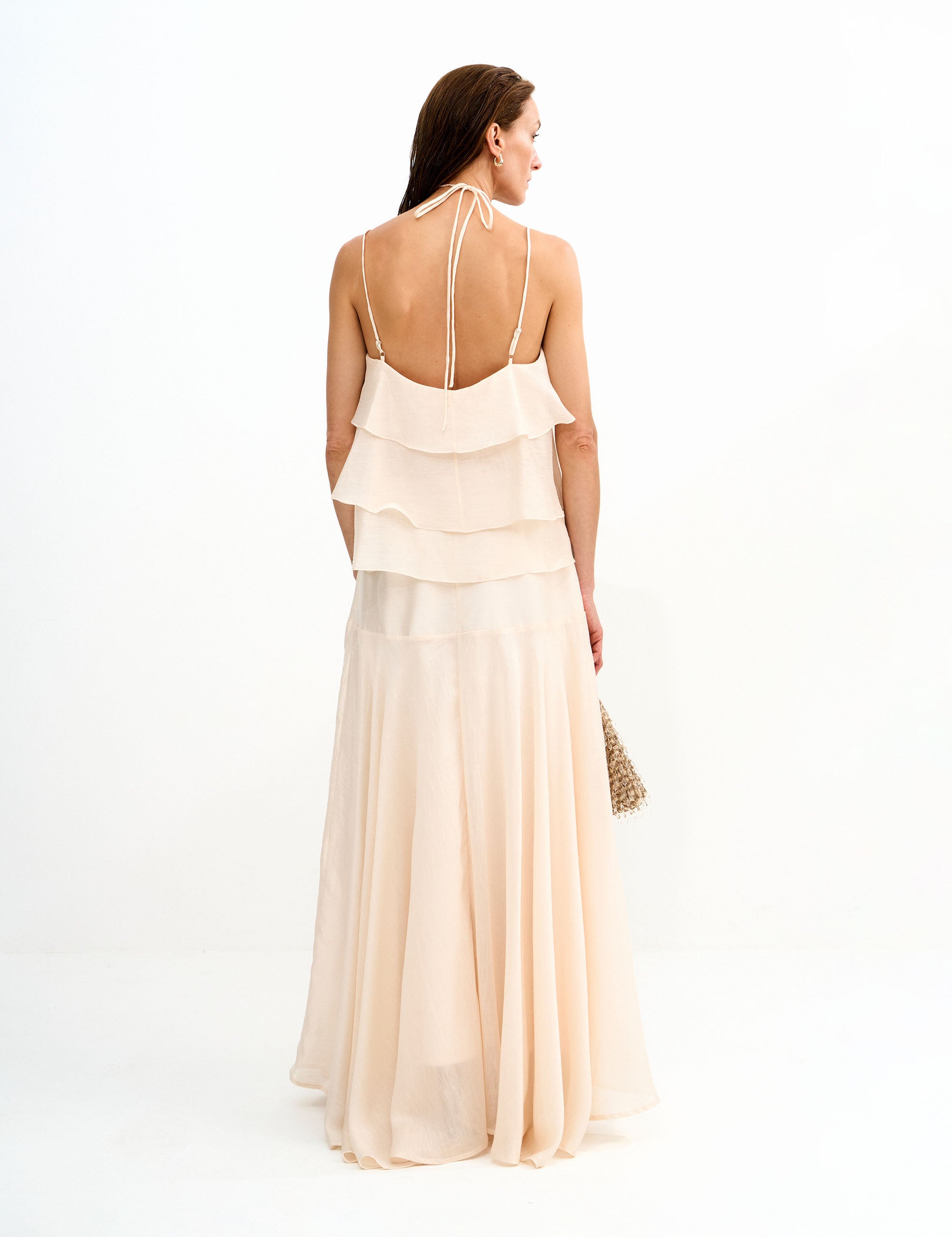 Conjunto Rosa Voil Marfim