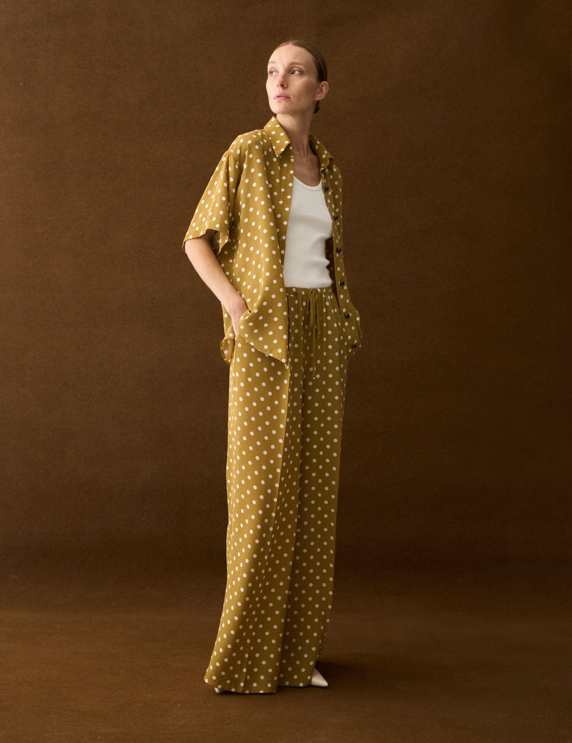 Conjunto Sofia Poá Mostarda