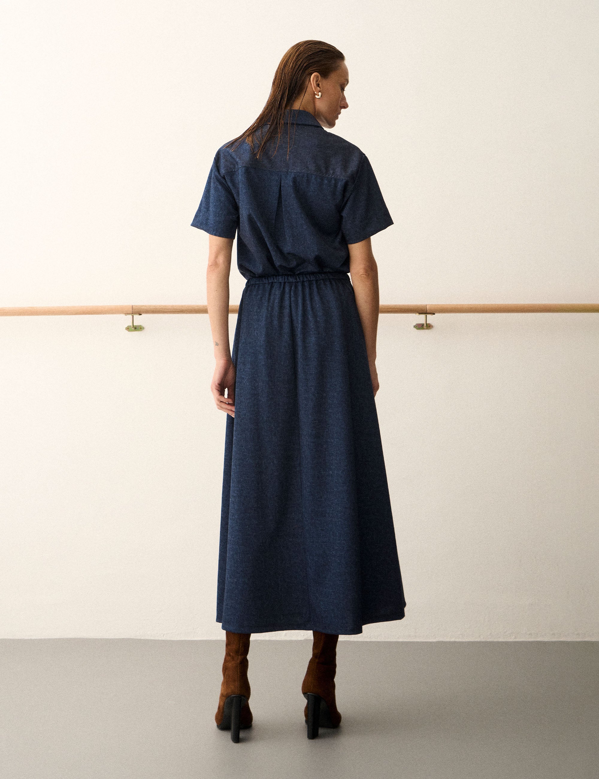 Saia Copa Midi Denim