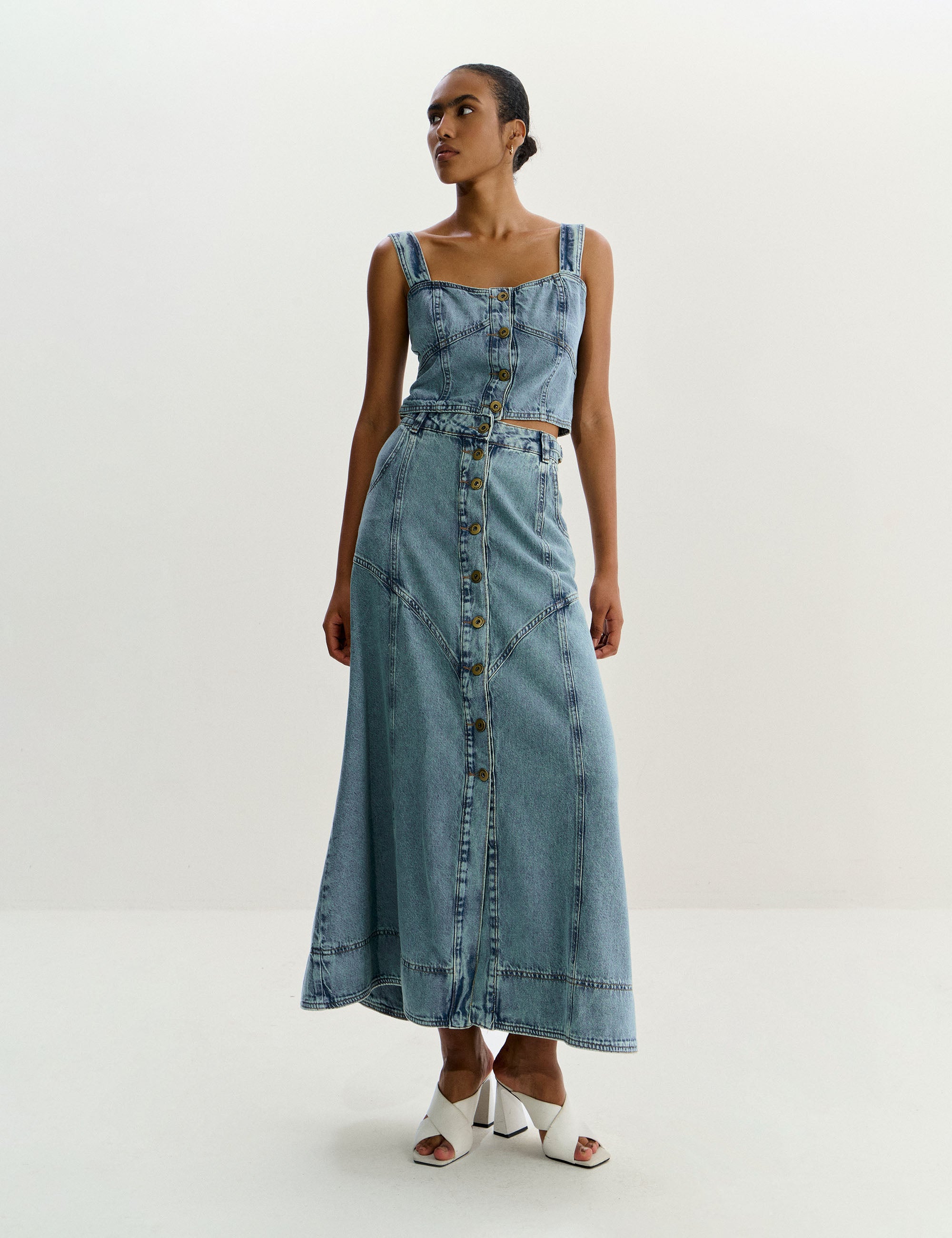 Conjunto Thaisa Denim Jeans Claro