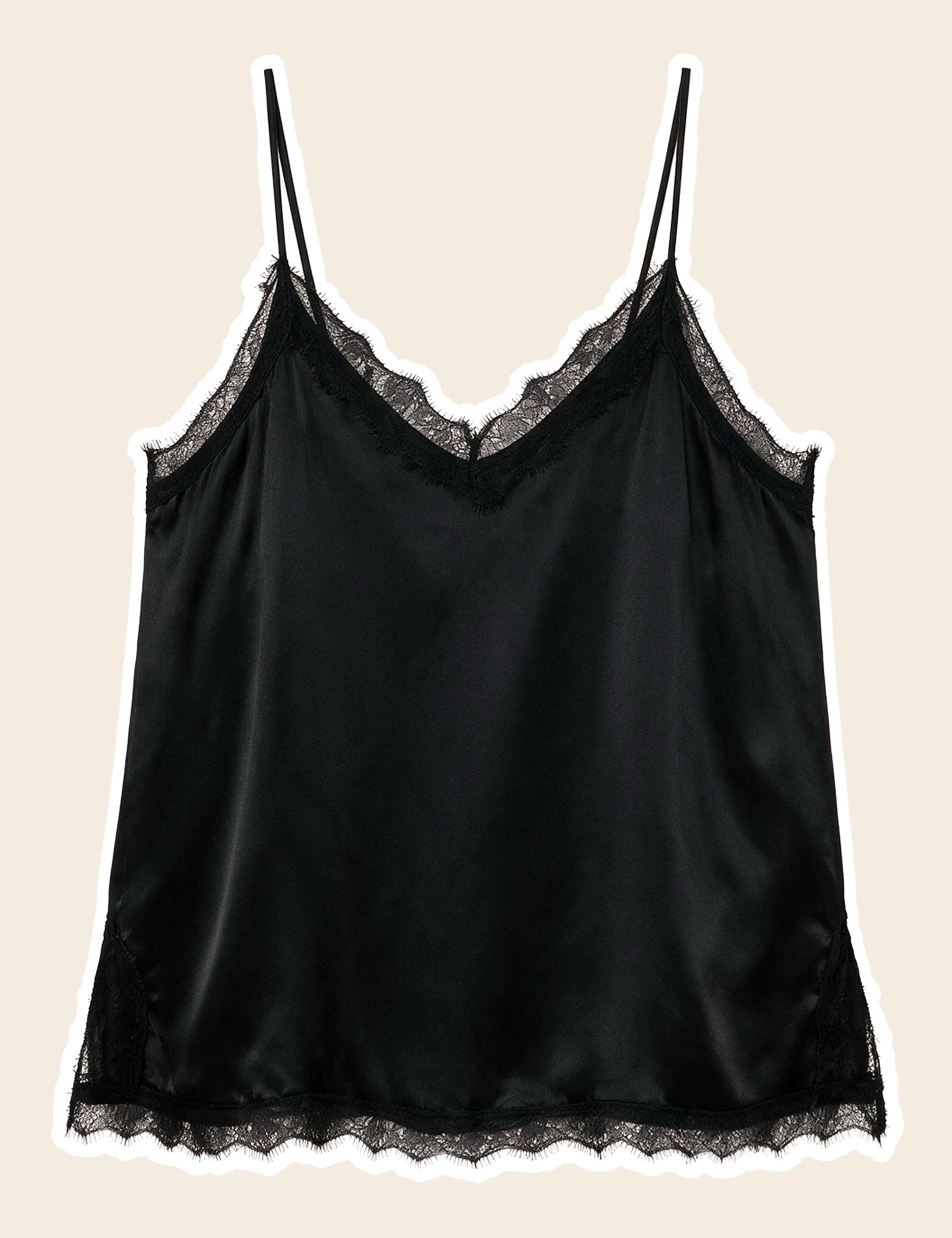 Regata Lingerie Cetim Preto