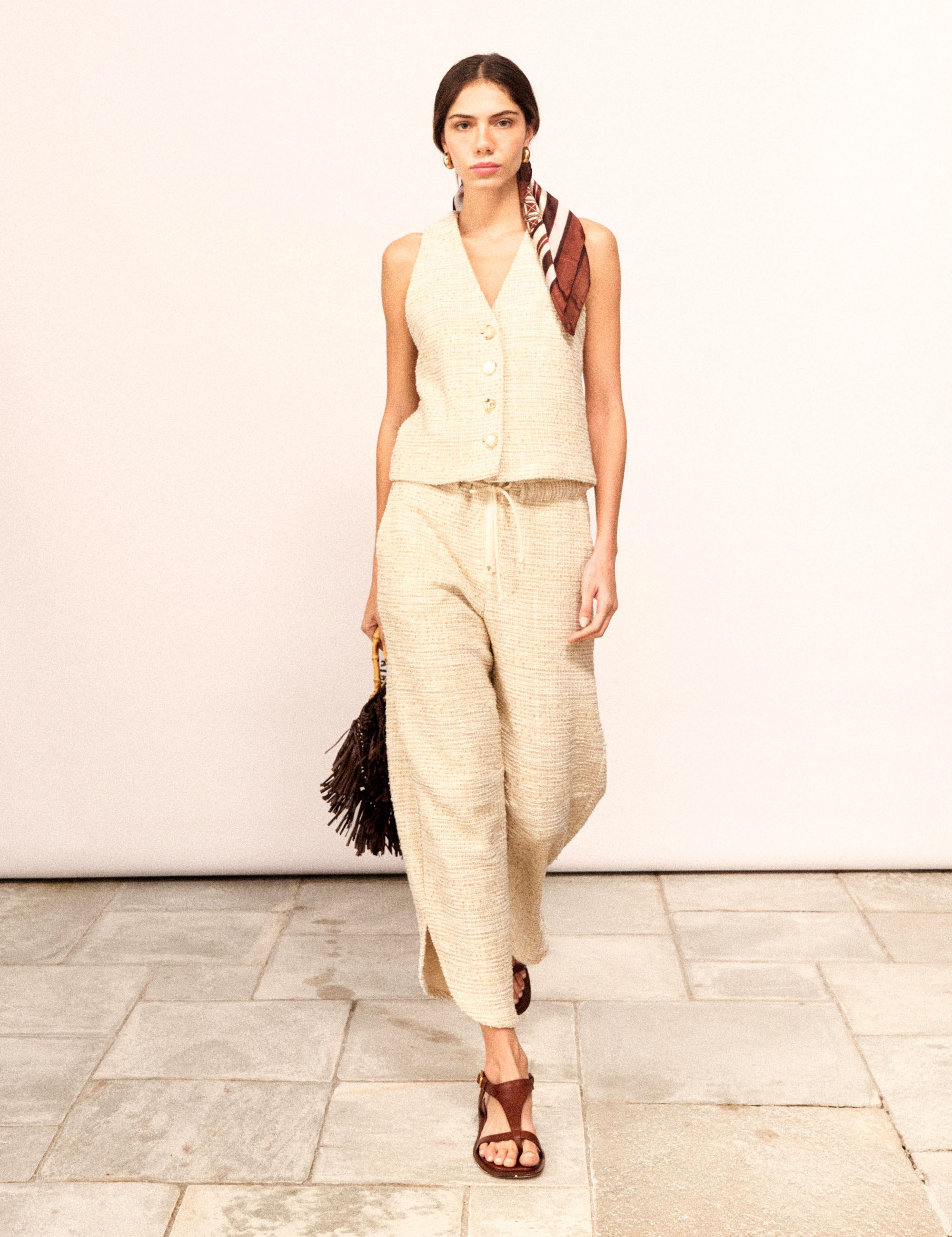 Conjunto Elle Tweed Bege