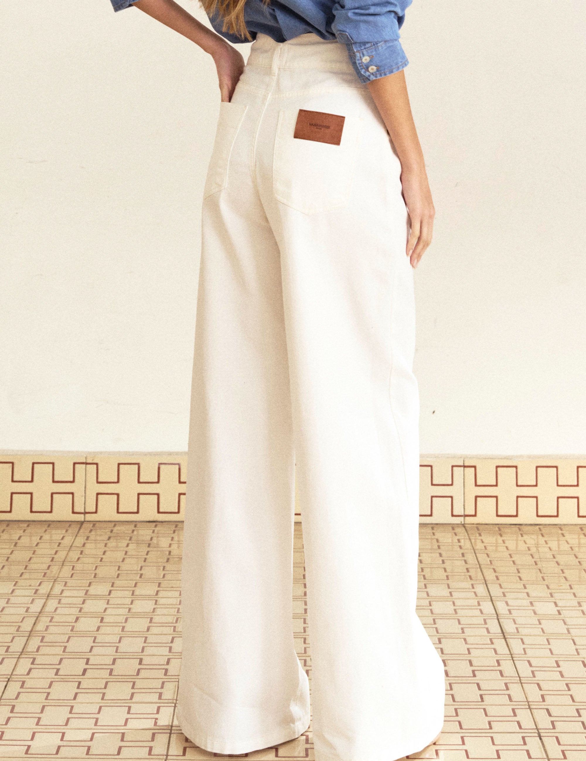 Calça Ondas Denim Off White