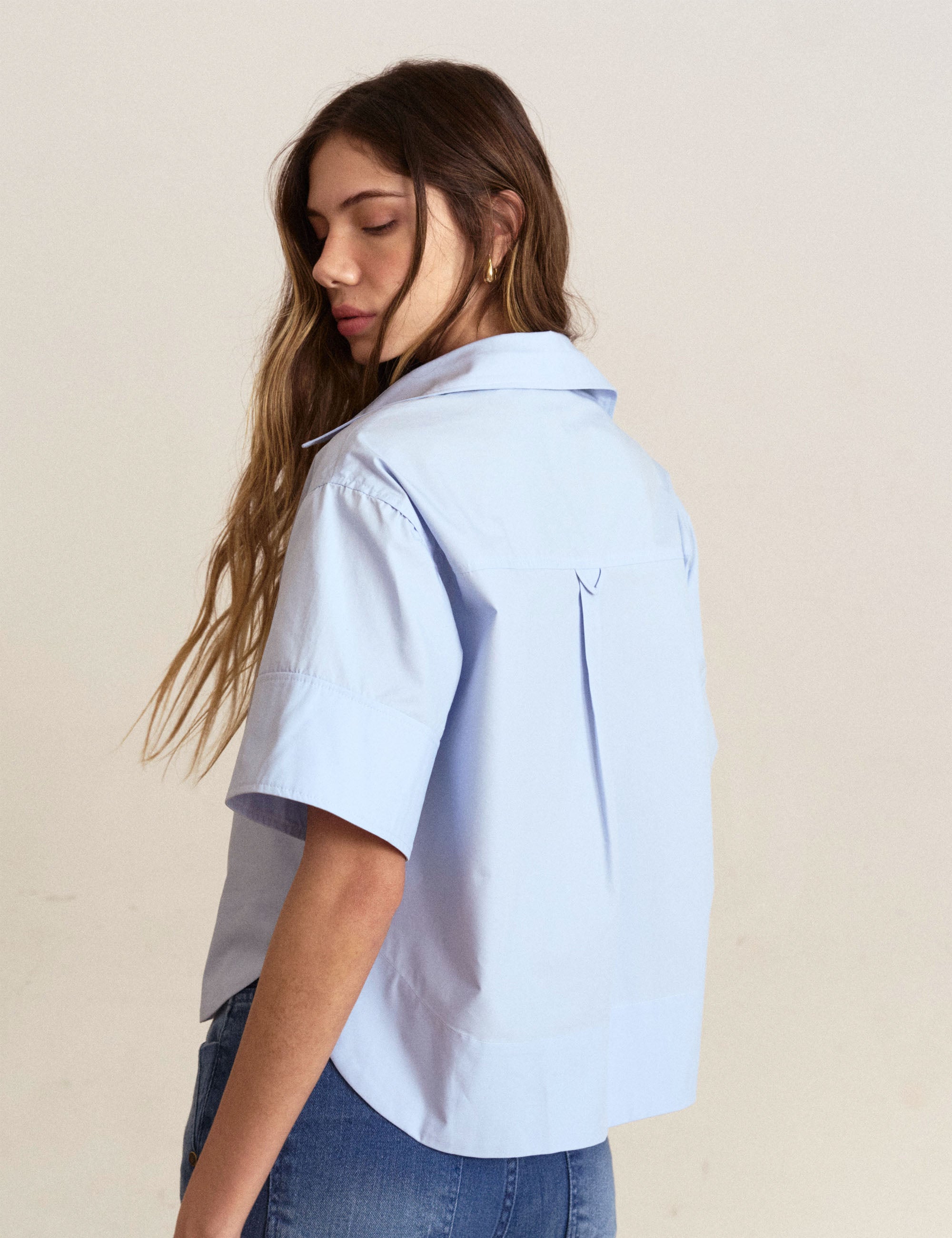 Camisa Pipa Tricoline Azul