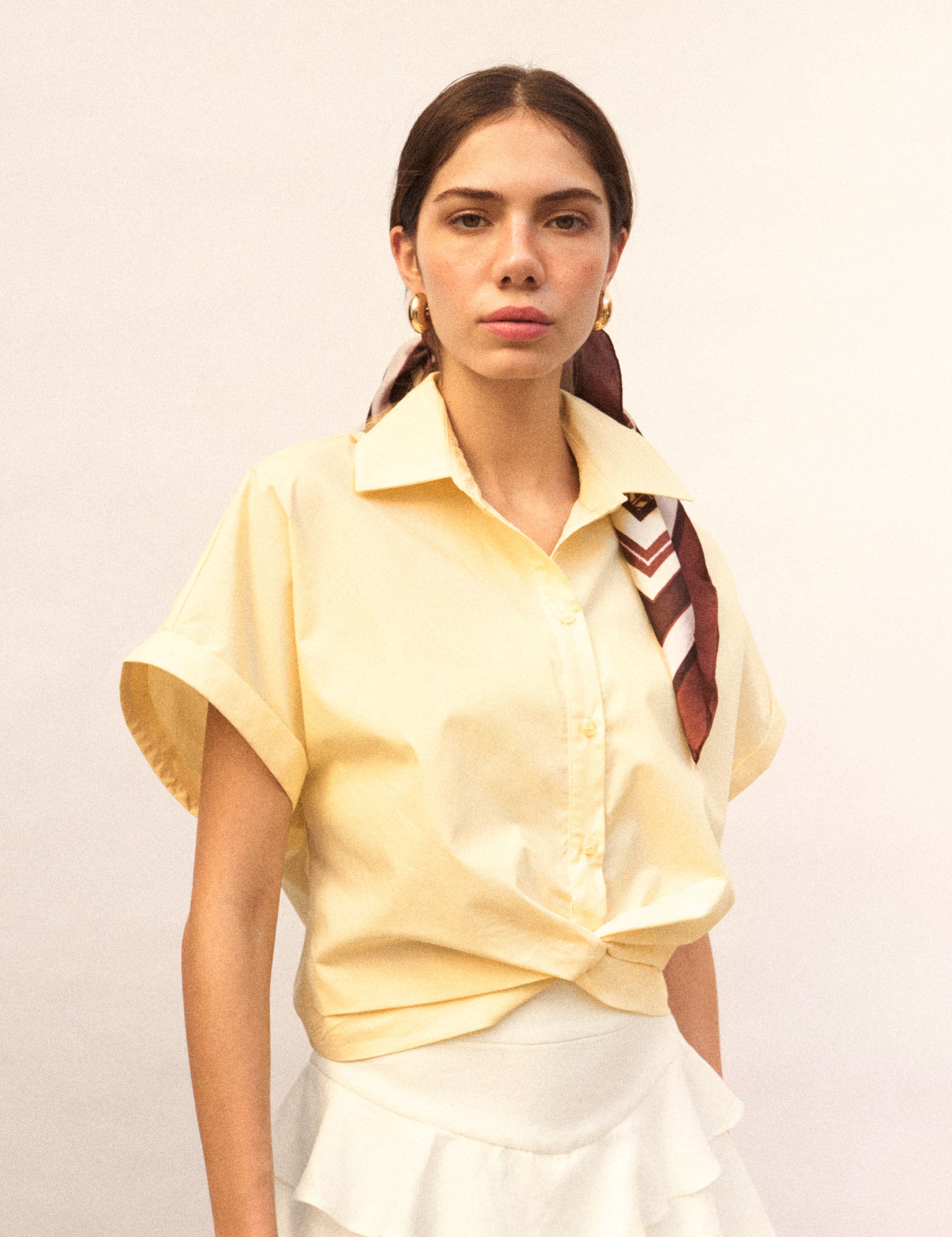 Camisa Antonella Tricoline Amarelo