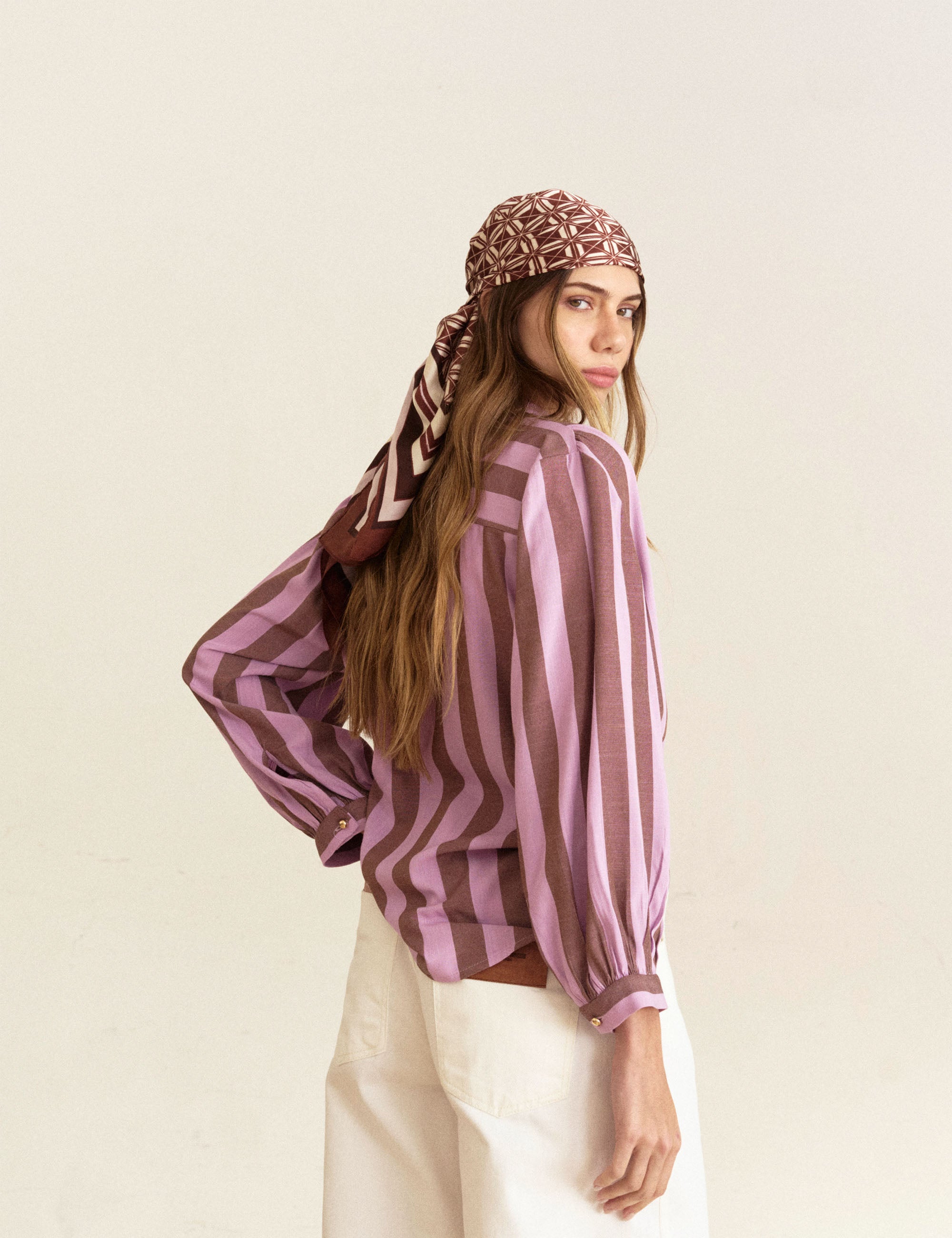 Camisa Fiorella Listrada Lilas