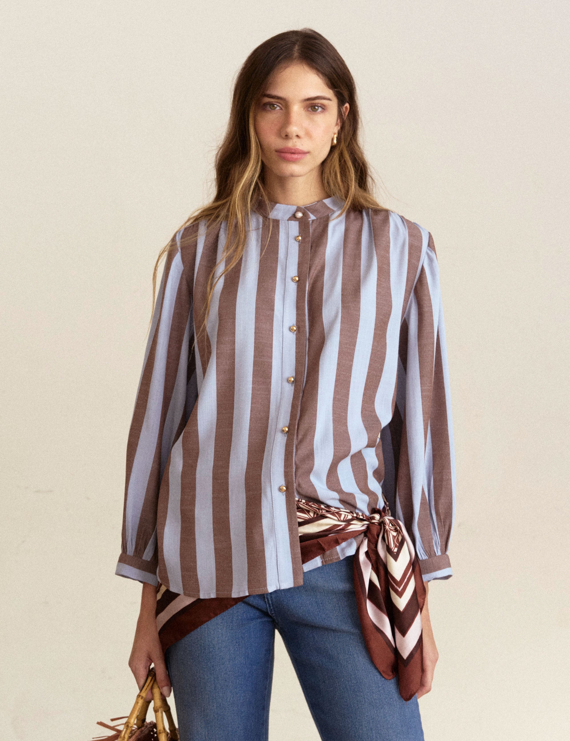 Camisa Fiorella Listrada Azul