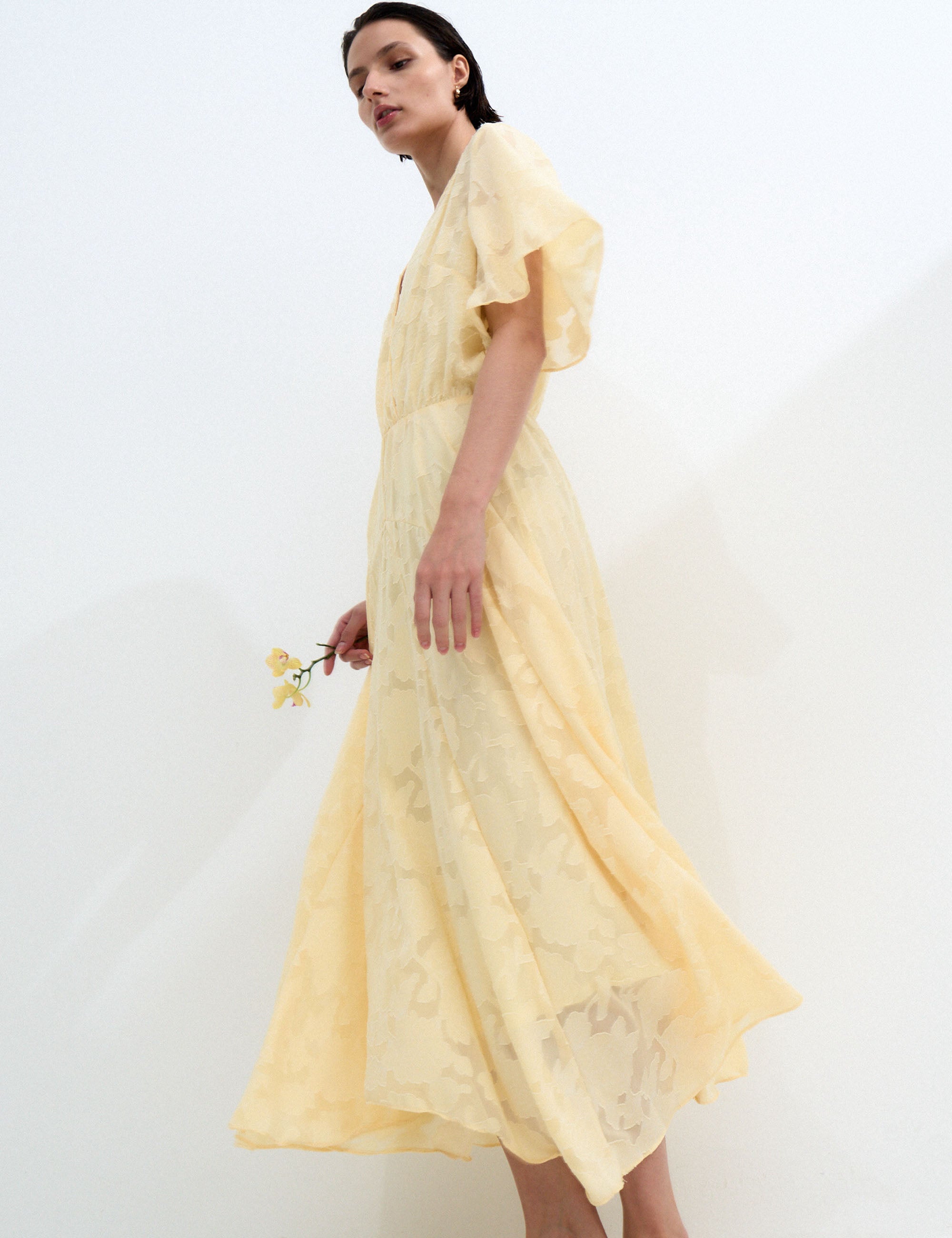 Vestido Nila Chifon Amarelo