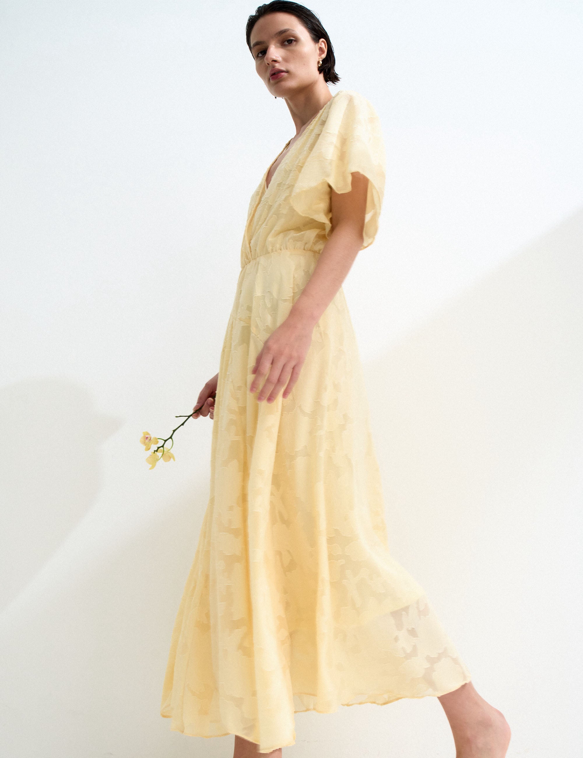 Vestido Nila Chifon Amarelo